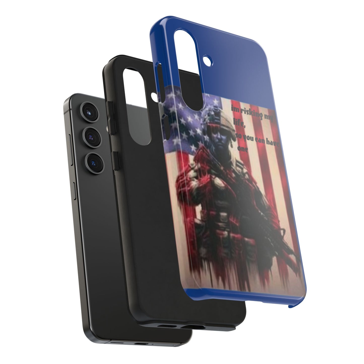 Patriotic Tough Phone Case - 'I'm Risking My Life' Design