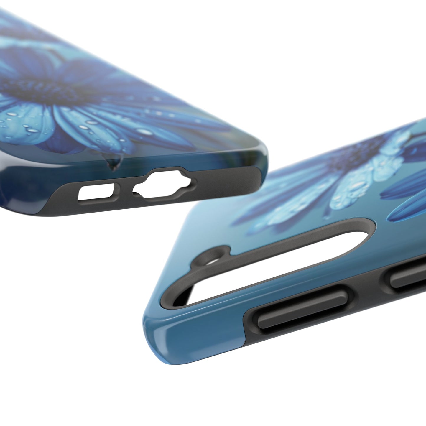 Blue Floral Tough Phone Case - Durable & Stylish Protection