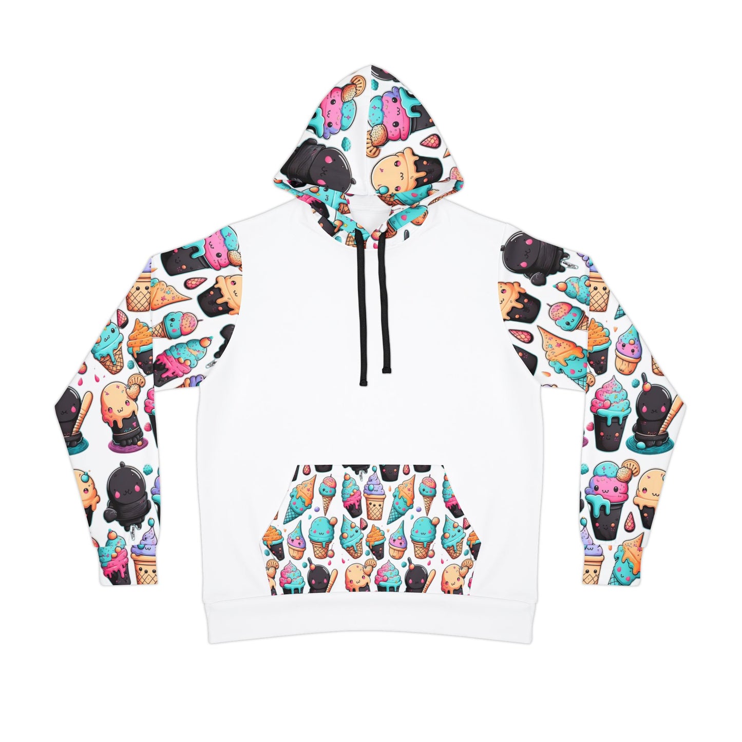 🍦 Playful Ice Cream Cuties White Hoodie – Fun & Cute Design for Fitness & Everyday Wear
