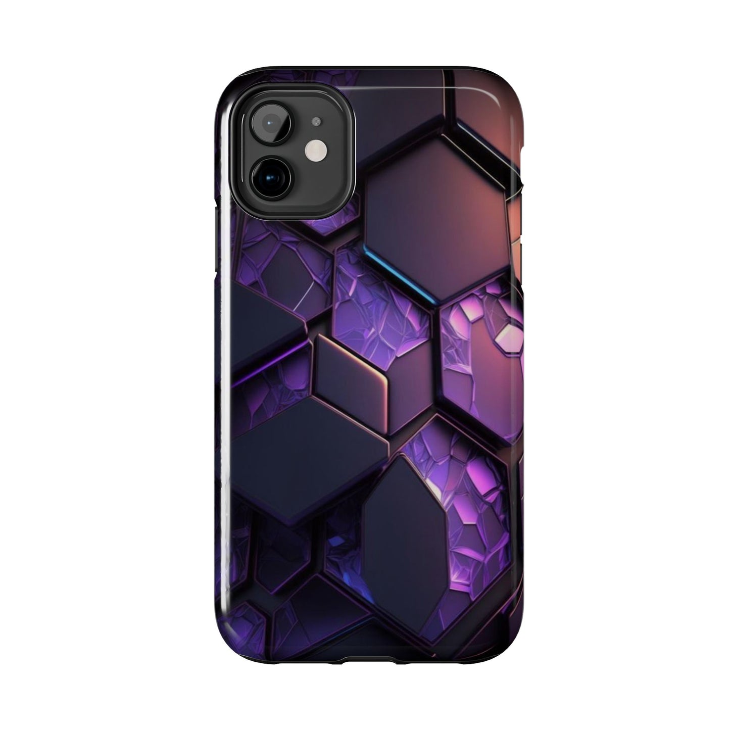 Hexagonal Tough Phone Case - Vibrant Protective Design for Tech Enthusiasts