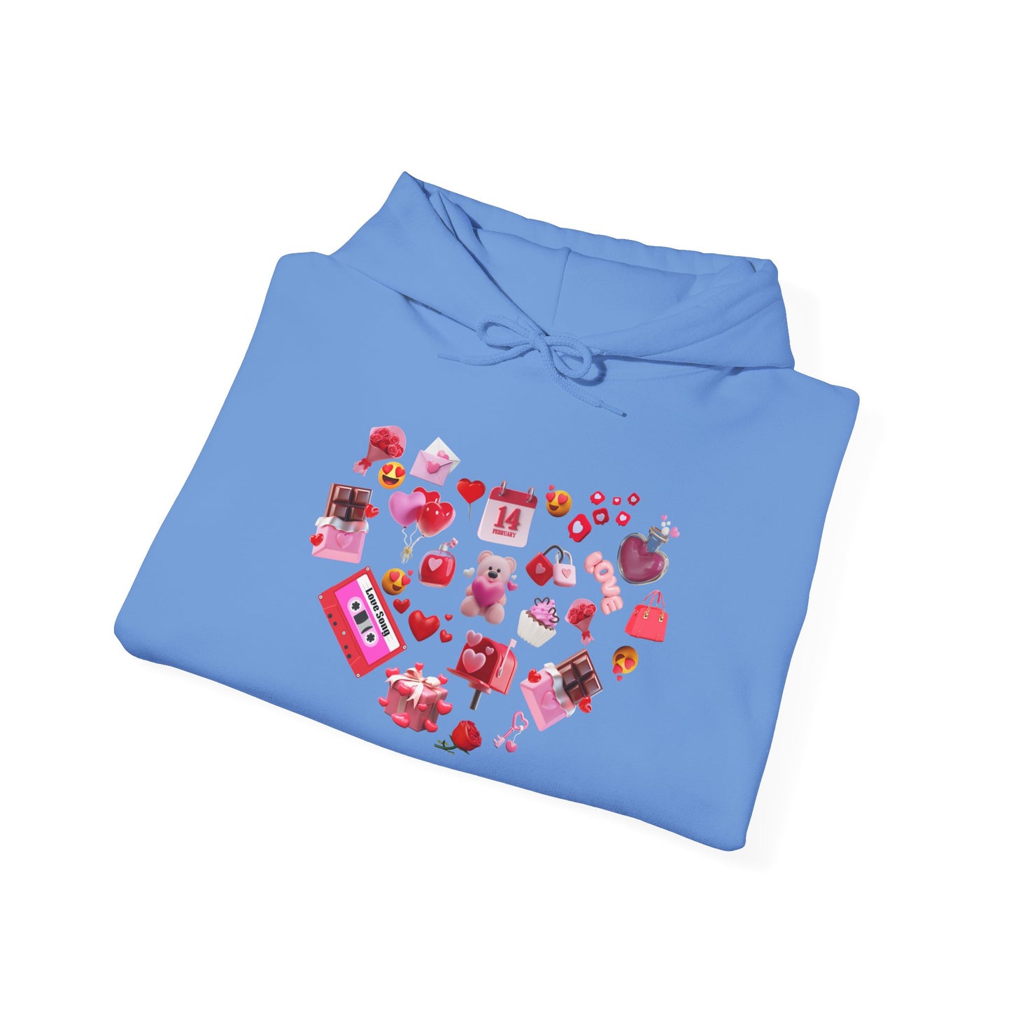 Sweetheart Sky Blue Hoodie for Men & Women – Love Heart Graphic Cozy Couples Wear