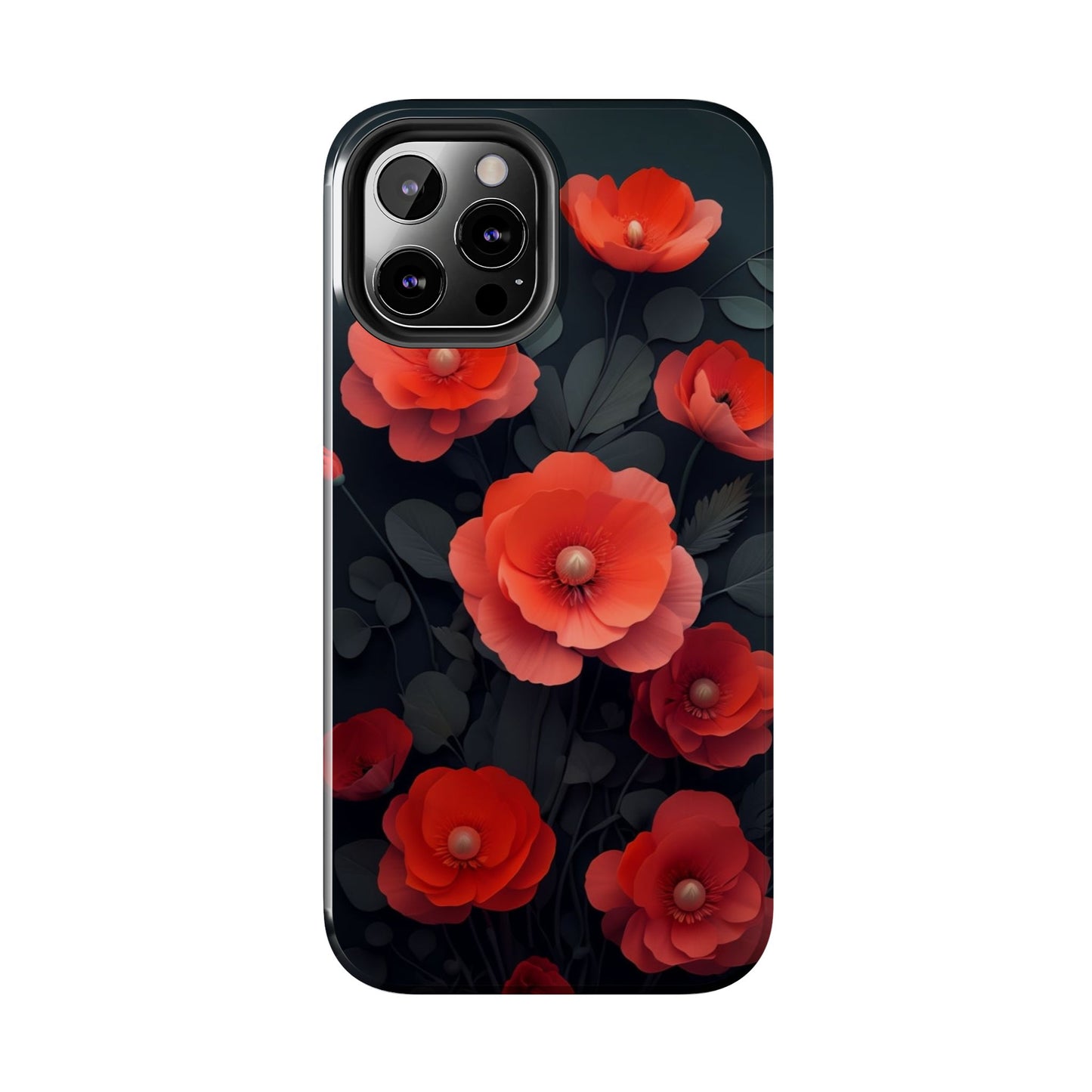 Vibrant Floral Tough Phone Case - Durable Protection with Gorgeous Red Poppies for iPhones & Androids πΊπ±