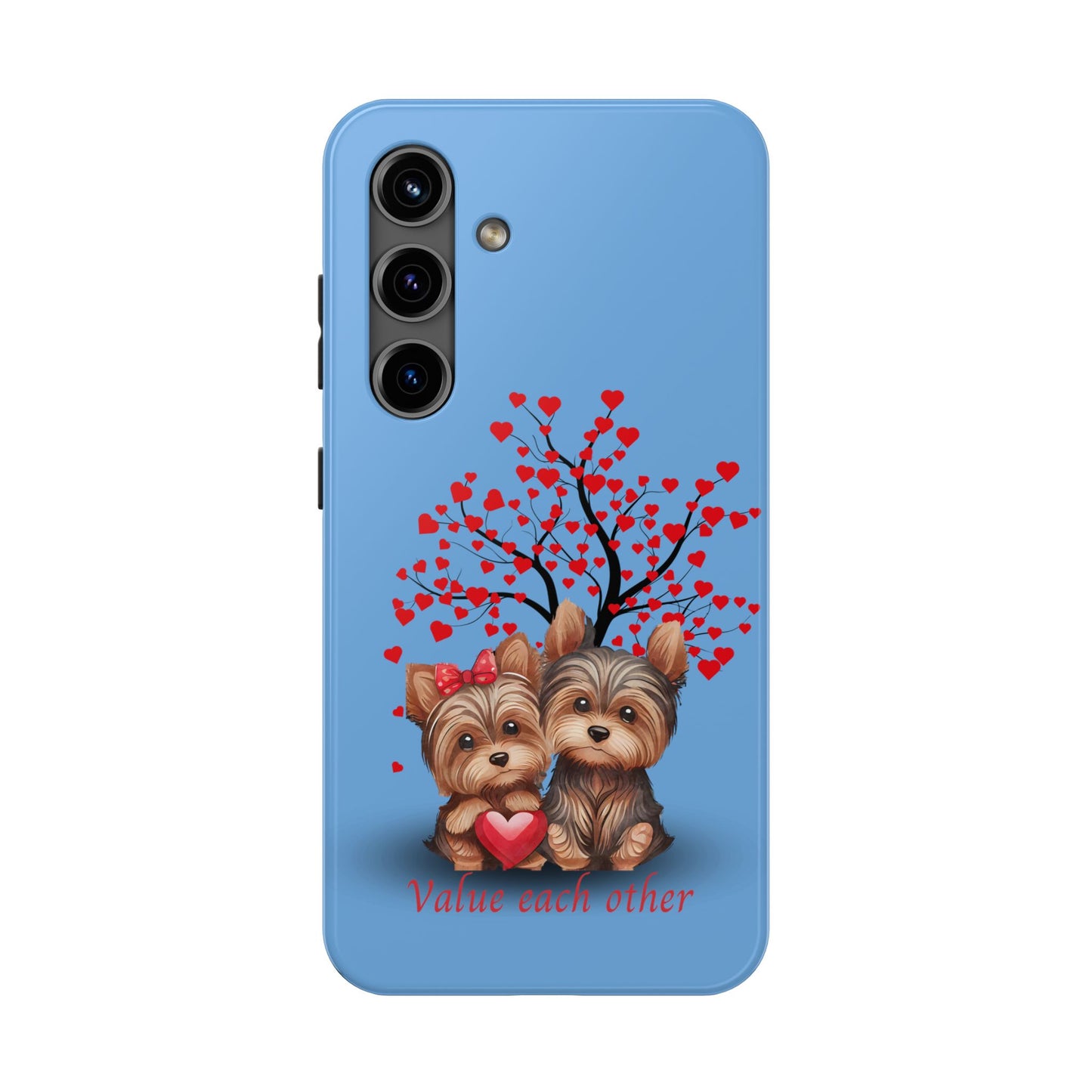 Cute Yorkshire Terrier Phone Case - "Value Each Other" Tough Case for Pet Lovers