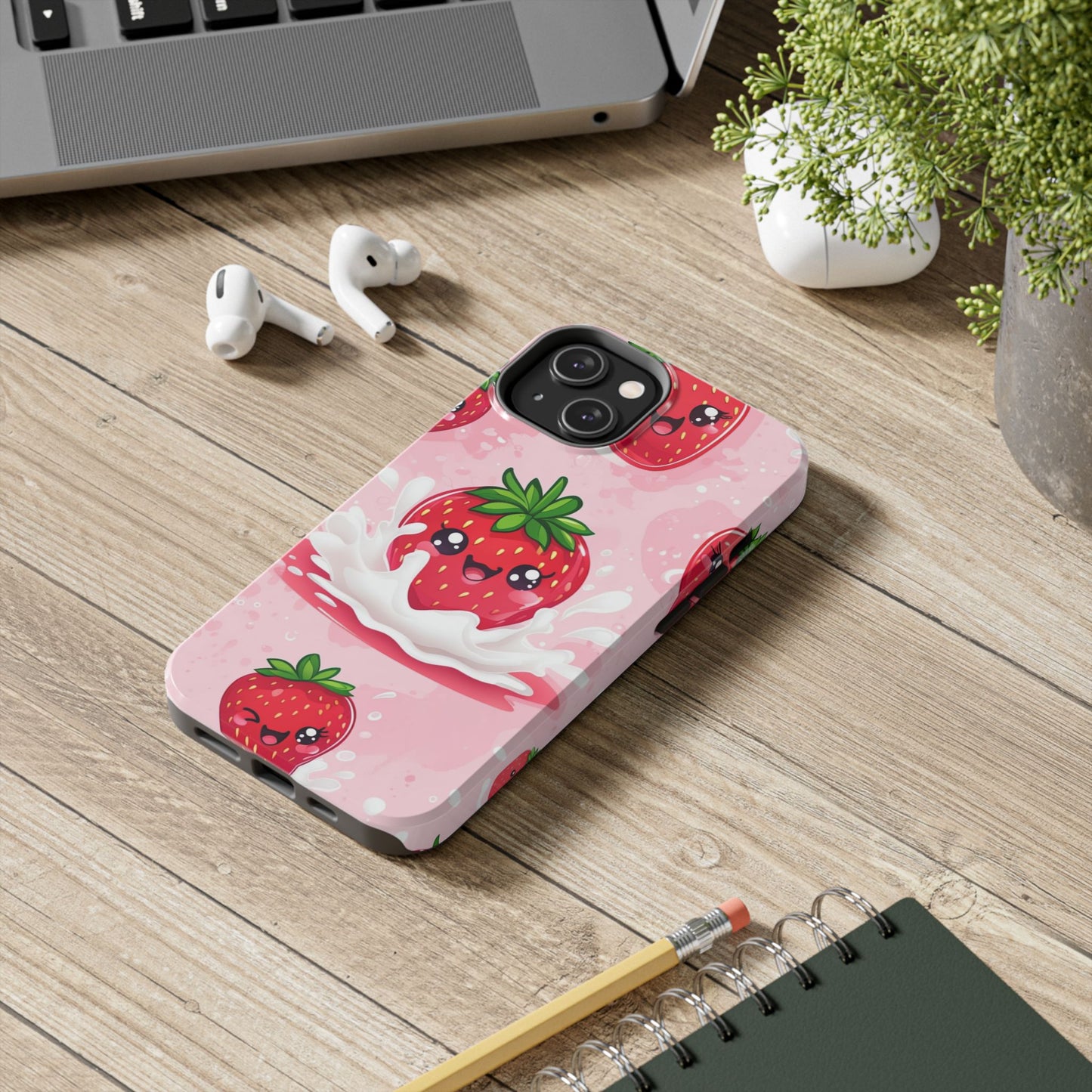 Kawaii Strawberry Tough Phone Case - Cute & Durable Protection