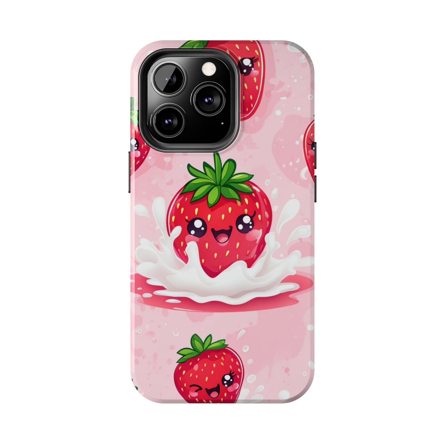 Kawaii Strawberry Tough Phone Case - Cute & Durable Protection