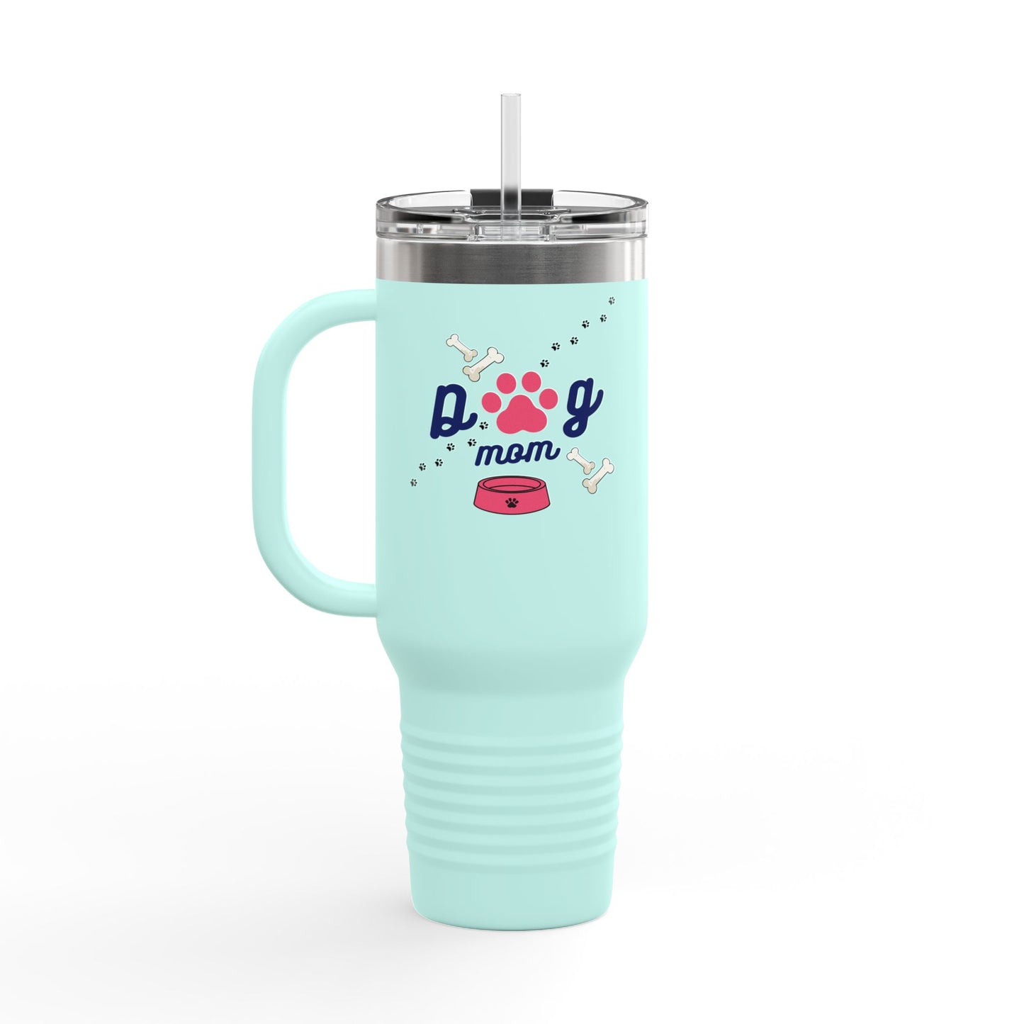 🐶 Dog Mom Insulated Travel Mug – 40oz Stainless Steel Coffee Cup for Pet Lovers