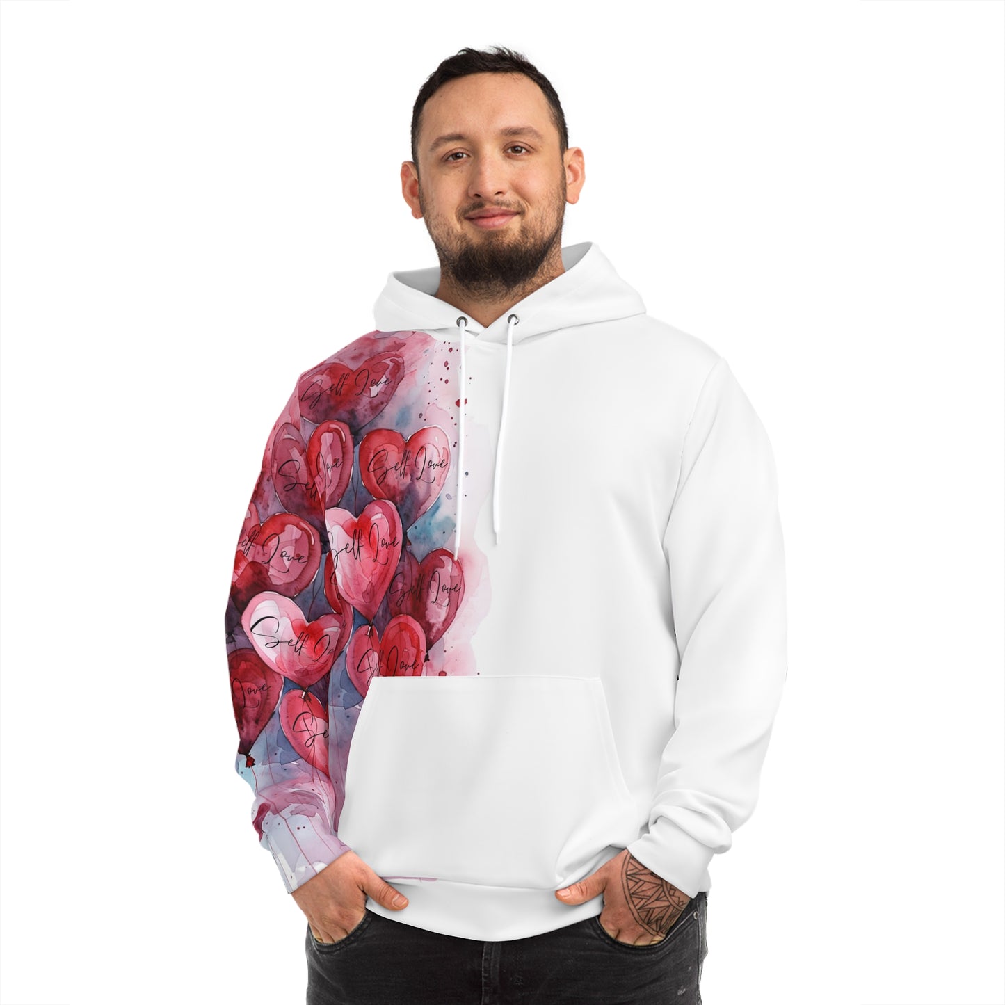 Stark White Hearts Edition Top for Men & Women – Self-Love Style with Matching Set Option