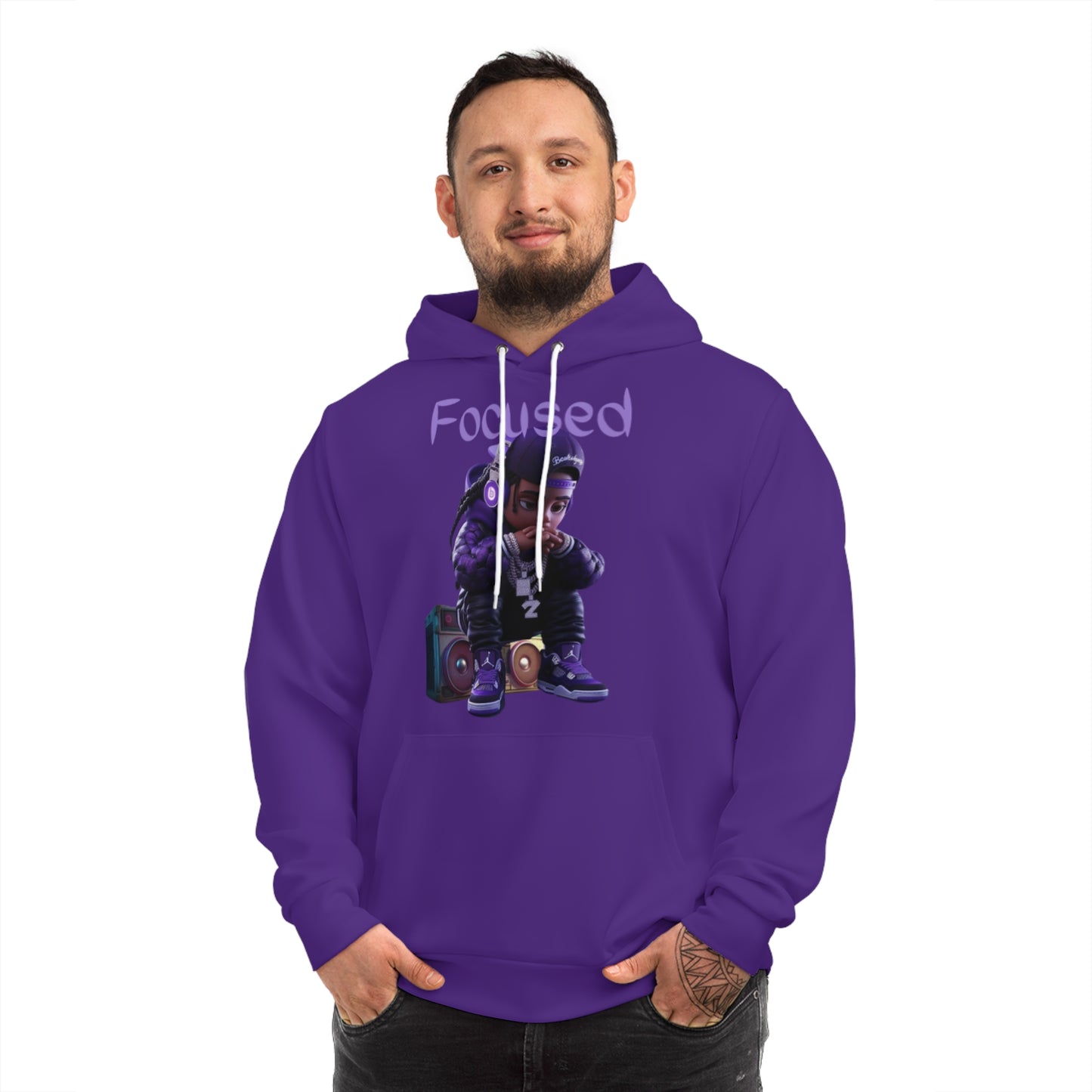 Obsidian Plum Hoodie for Men – Focused Mindset Stay Locked In Streetwear