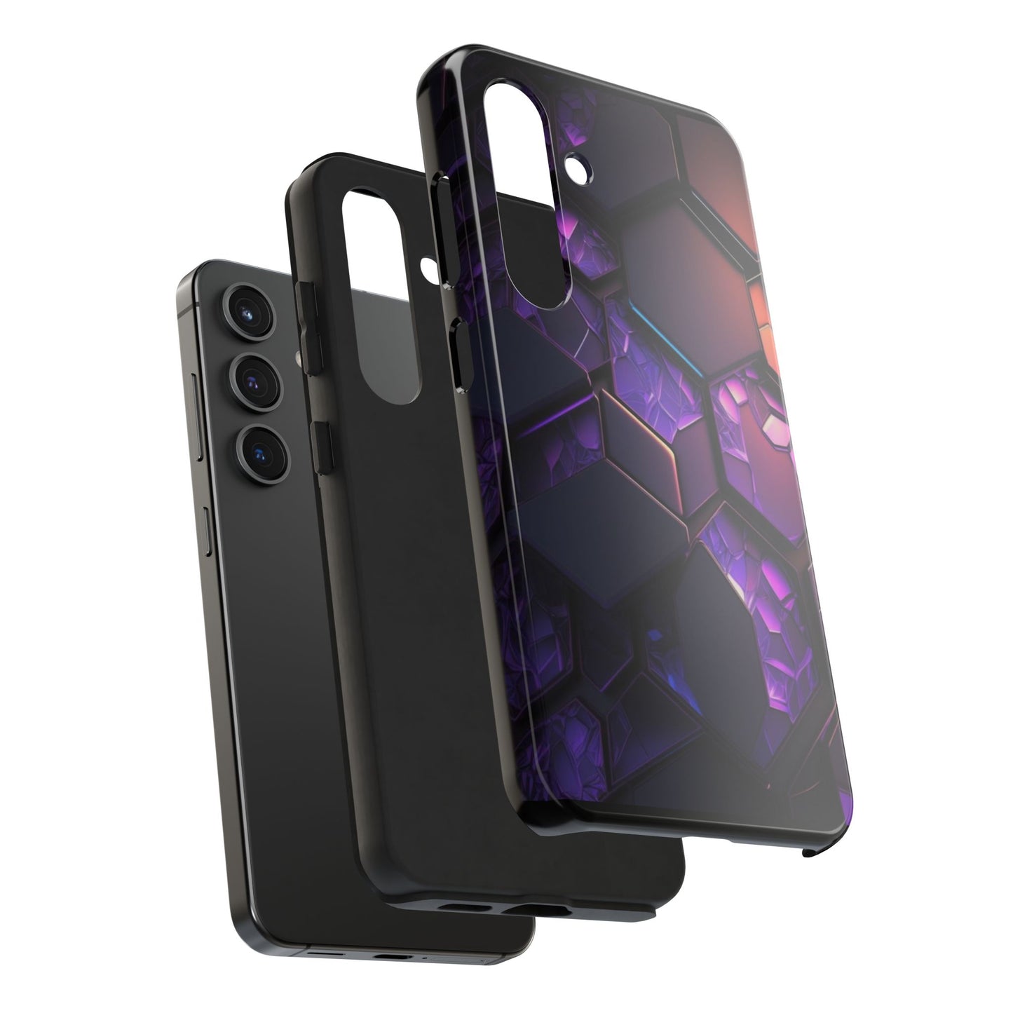 Hexagonal Tough Phone Case - Vibrant Protective Design for Tech Enthusiasts