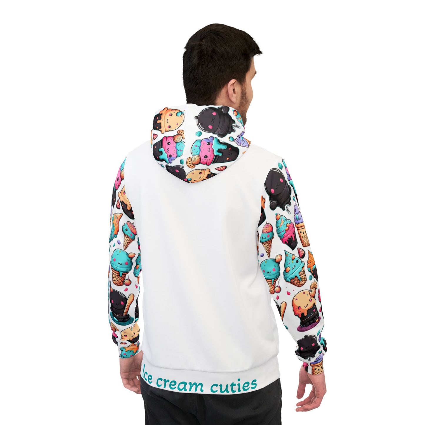 🍦 Playful Ice Cream Cuties White Hoodie – Fun & Cute Design for Fitness & Everyday Wear