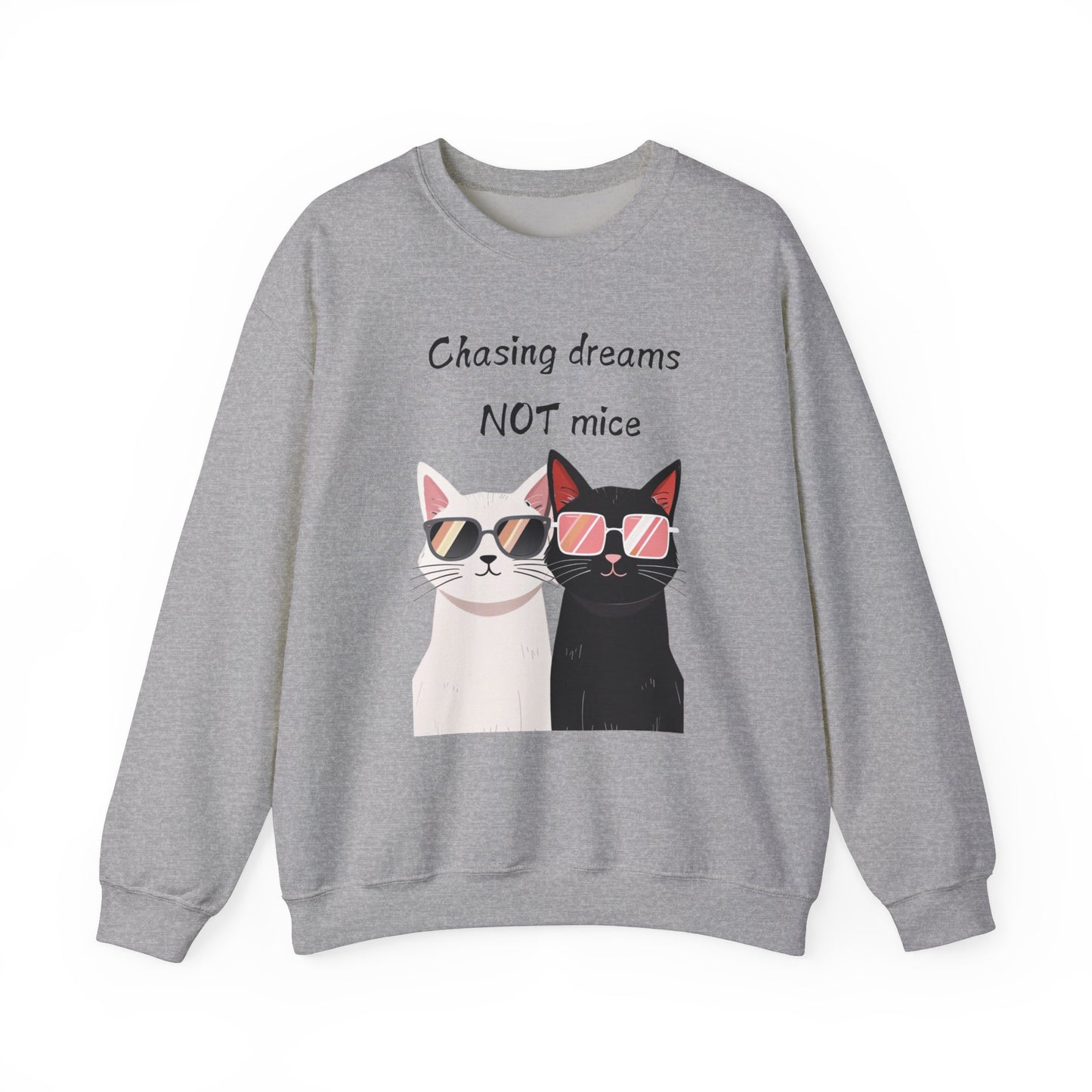 Dusty Lilac Chasing Dreams Cat-Lover Sweater for Men & Women – Whiskered Motivation Style