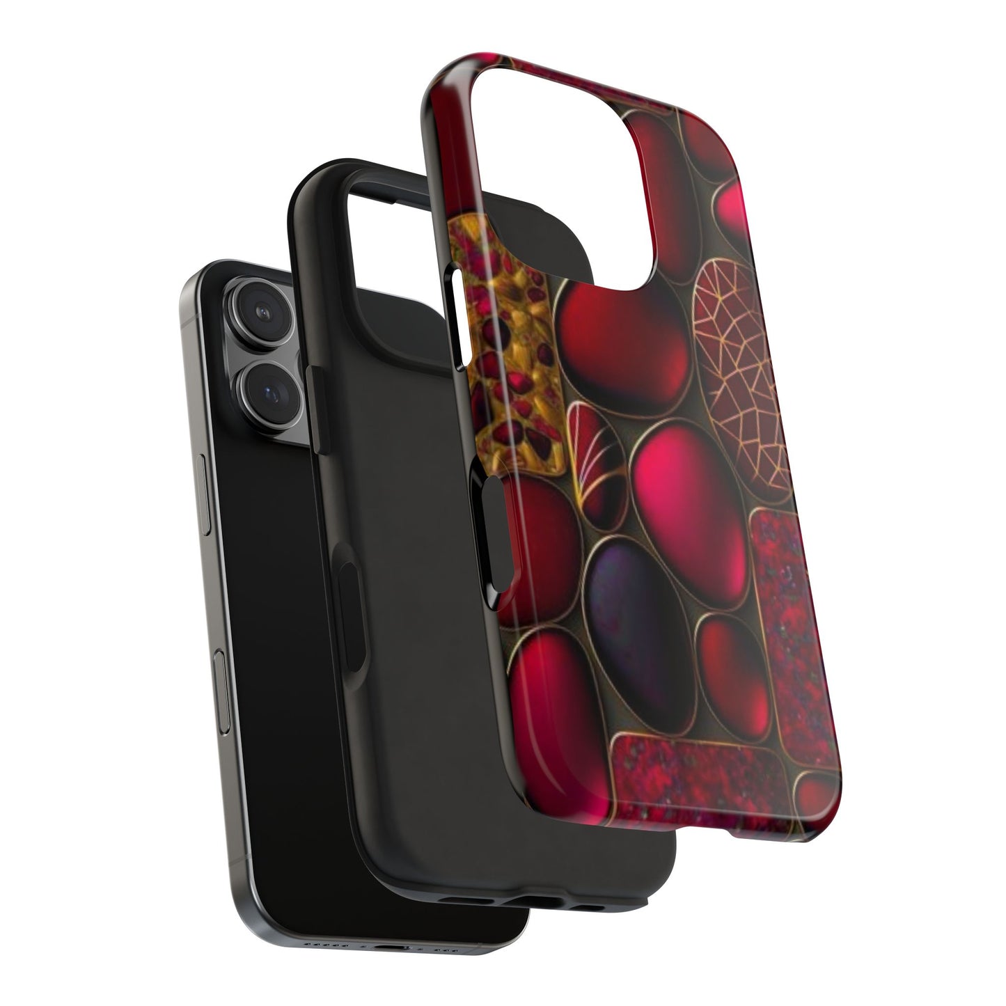 🔴 Tough Phone Cases – Red Stones Design for iPhone & Android – Durable Protection & Stylish Look