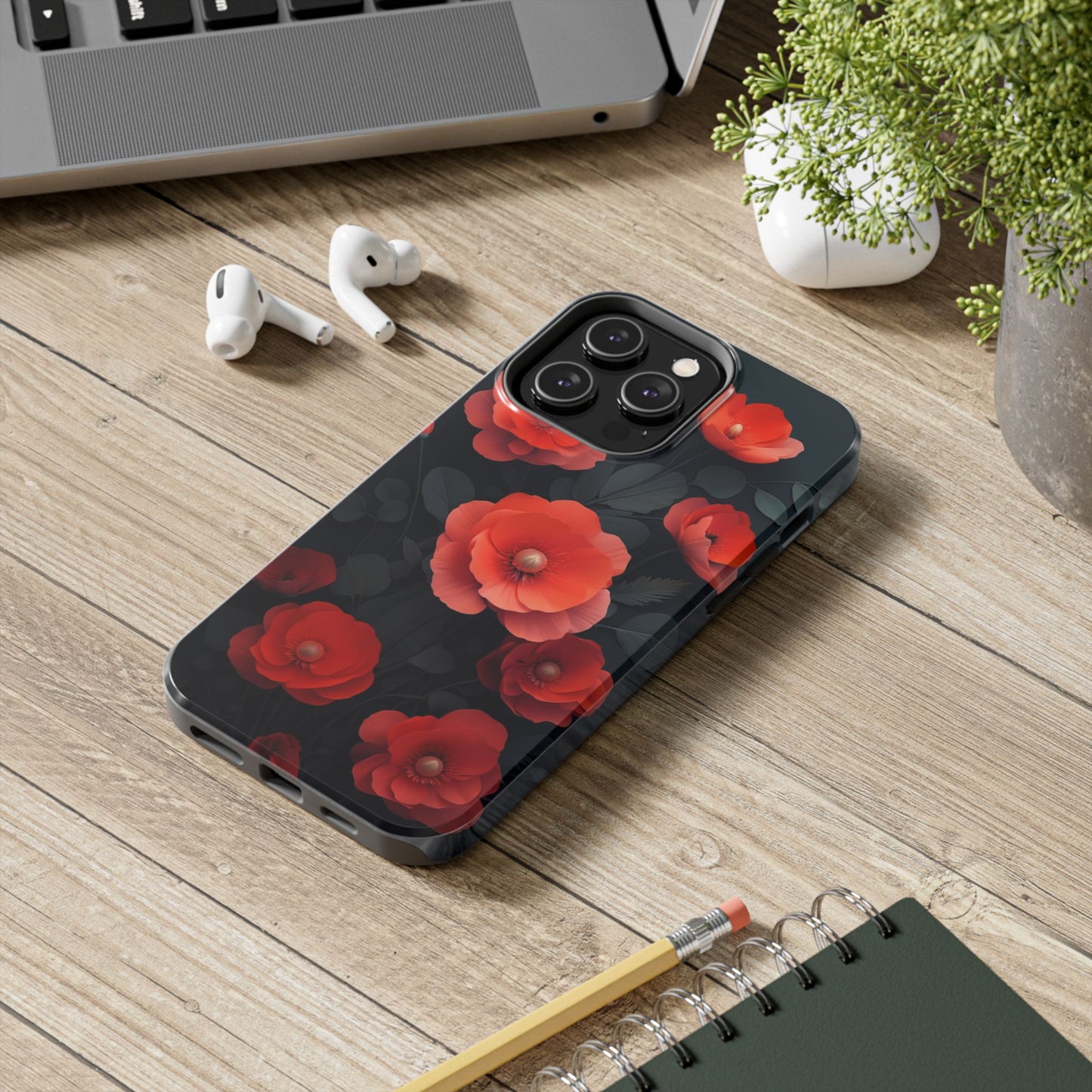 Vibrant Floral Tough Phone Case - Durable Protection with Gorgeous Red Poppies for iPhones & Androids πΊπ±