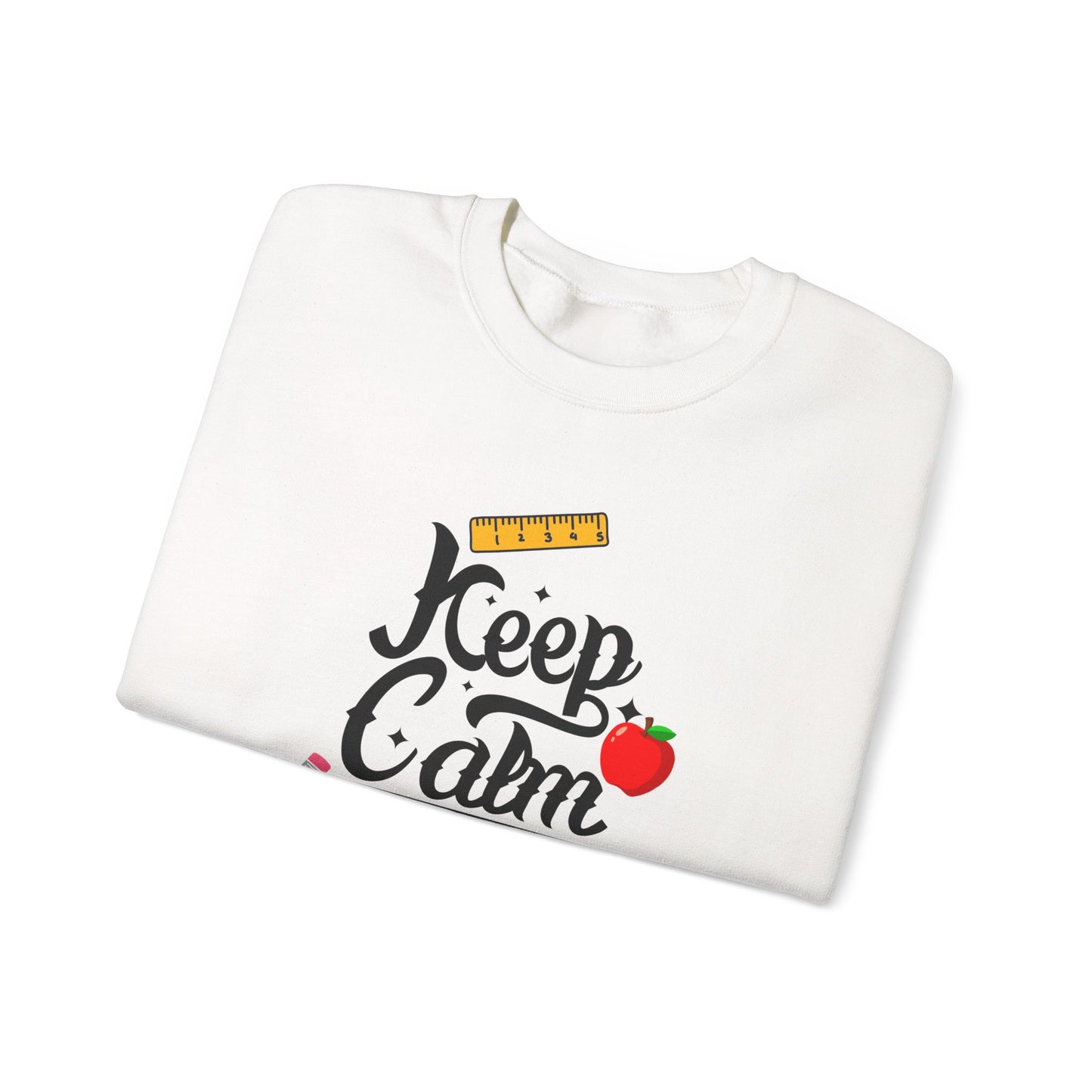 Chalkboard Calm Baby Blue Sweatshirt for Women – Keep Calm I'm a Teacher Appreciation Crew