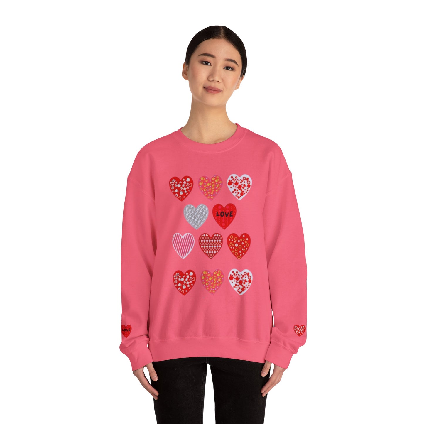 Ivory Cloud White Sweatshirt for Women – Love Hearts Cozy Everyday Sweater