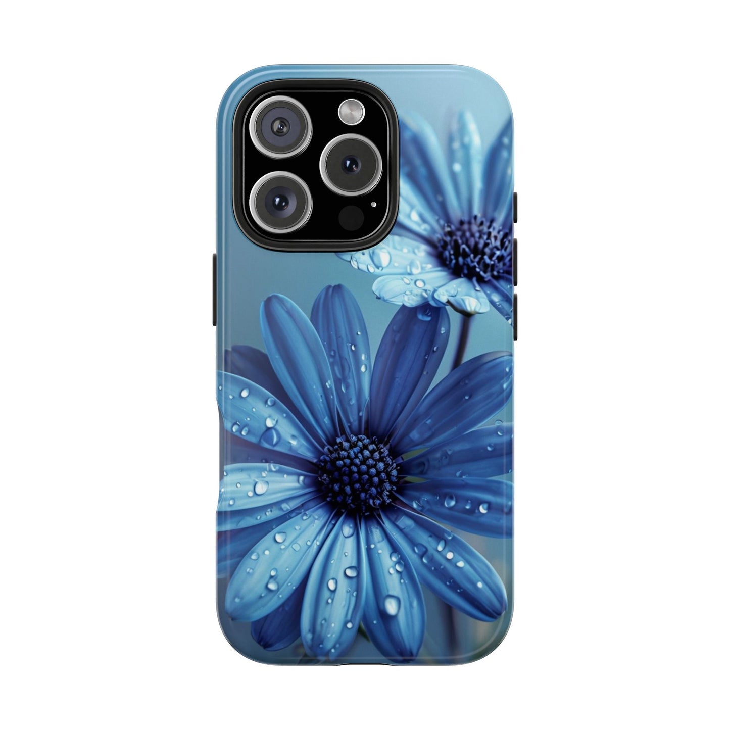Blue Floral Tough Phone Case - Durable & Stylish Protection