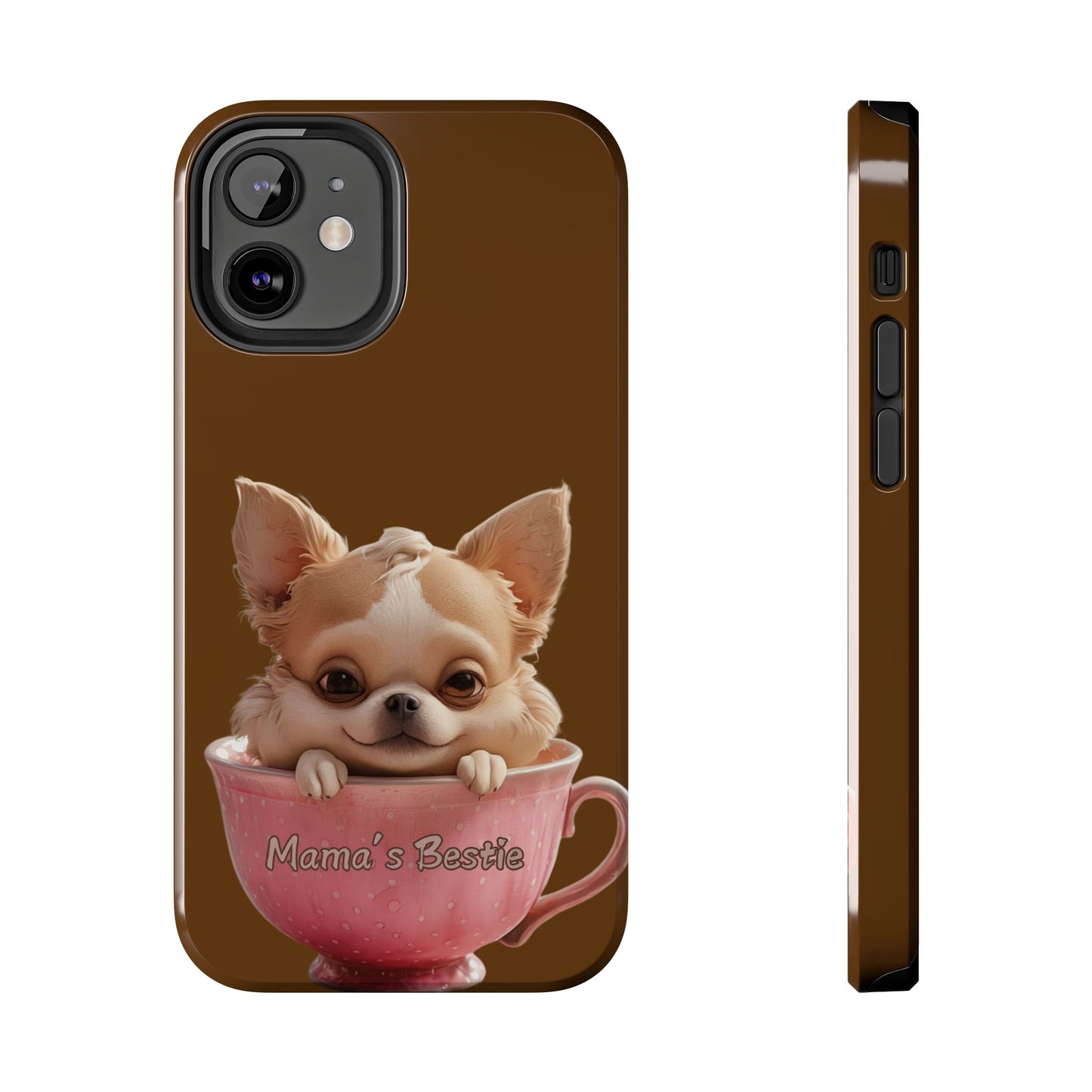 Cute Chihuahua Tough Phone Case - 'Mama's Bestie' Design