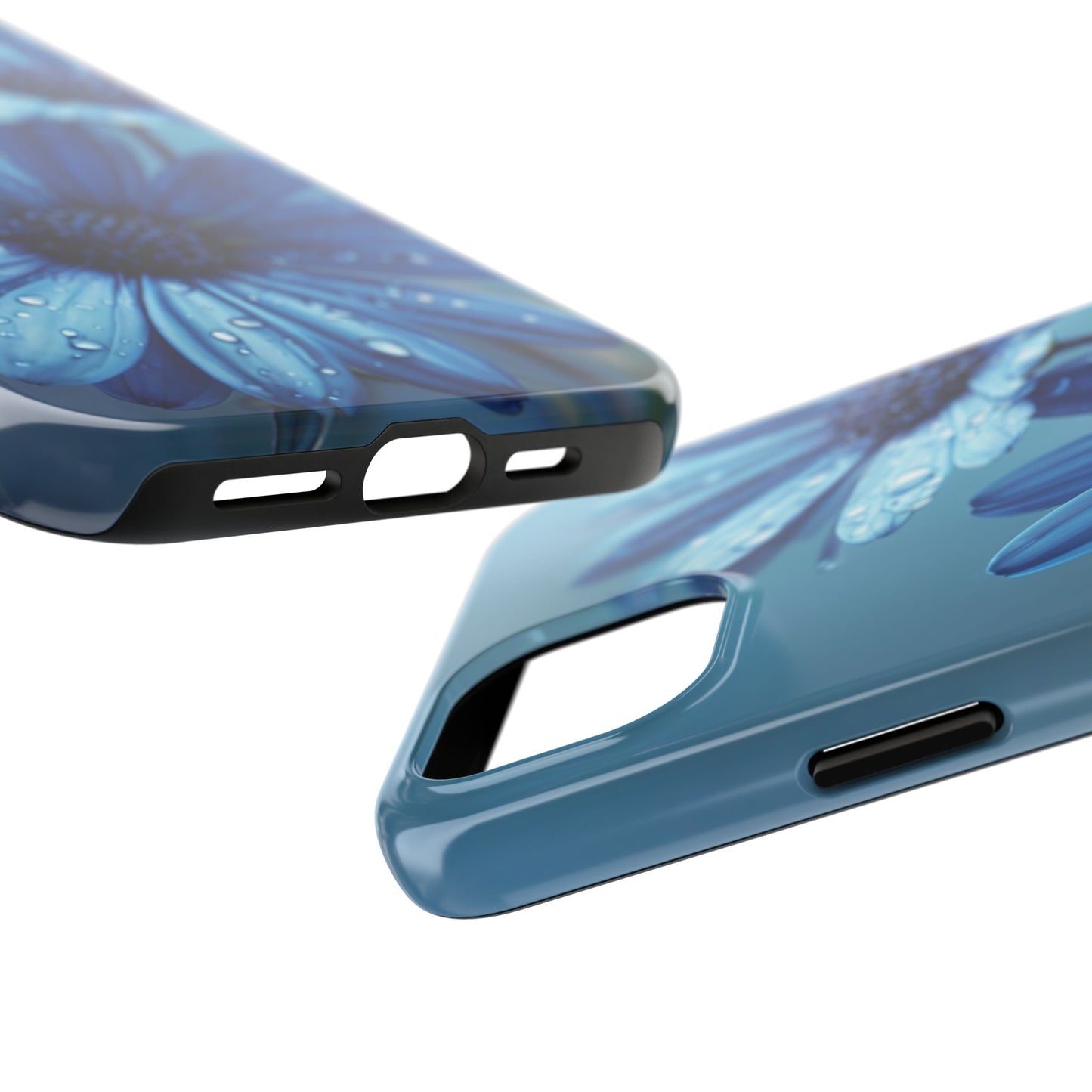 Blue Floral Tough Phone Case - Durable & Stylish Protection