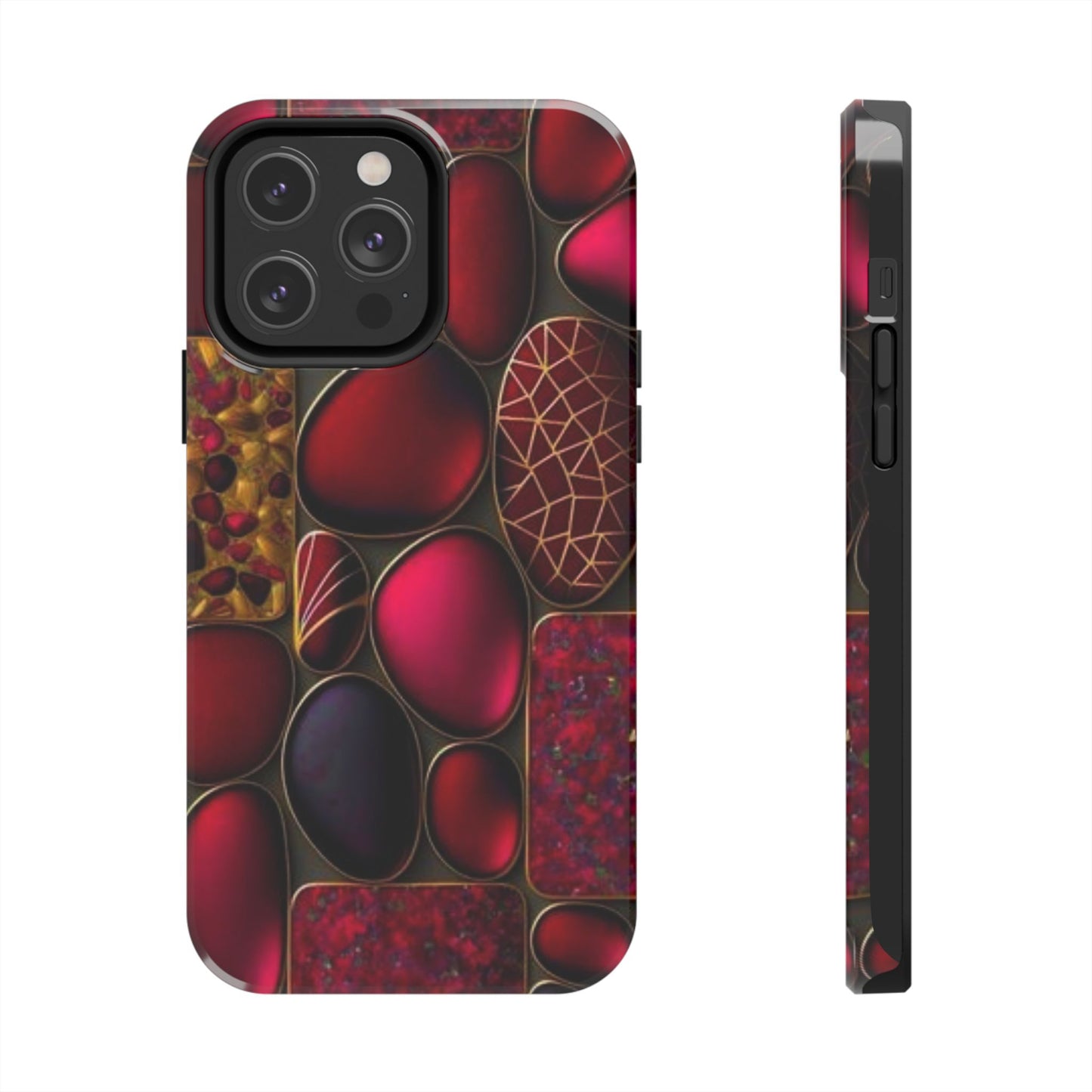 🔴 Tough Phone Cases – Red Stones Design for iPhone & Android – Durable Protection & Stylish Look