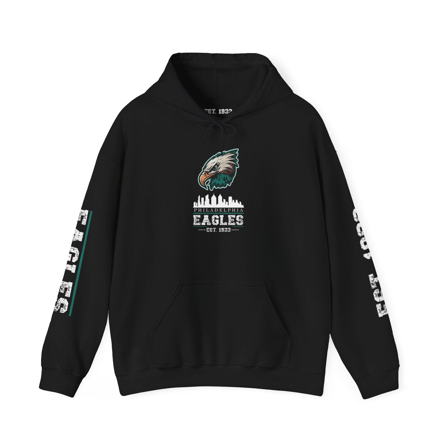Philadelphia Eagles Hoodie – Est. 1933 | Black Pullover for Men & Women | Team Colors & Mascot Design