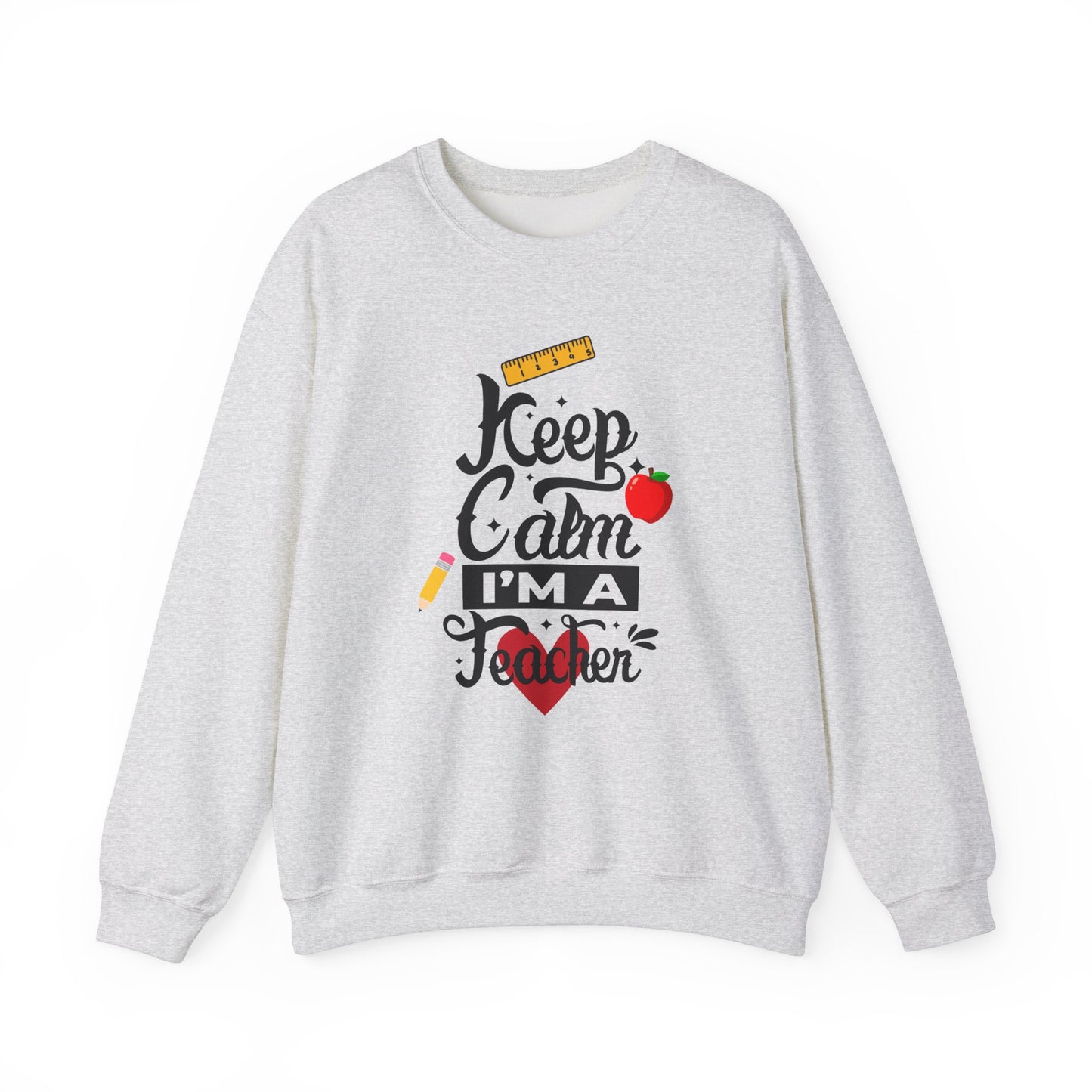 Chalkboard Calm Baby Blue Sweatshirt for Women – Keep Calm I'm a Teacher Appreciation Crew