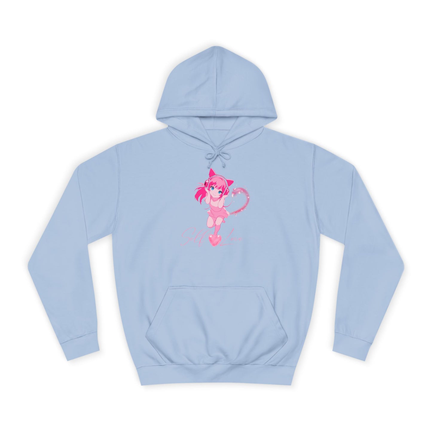 Charcoal Grey Self-Love Sweatshirt – Cute Pink Anime Aesthetic Pullover