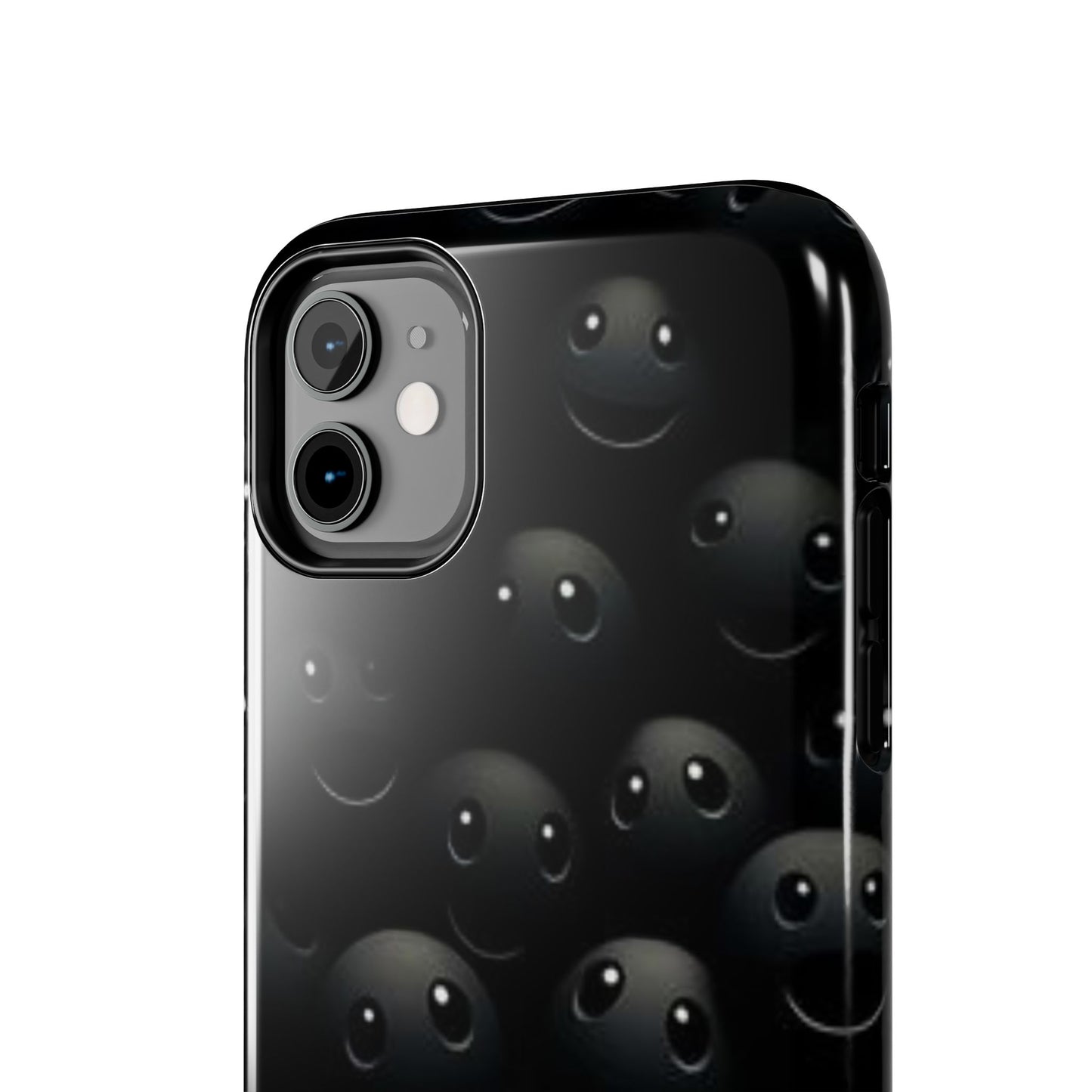😊 Cute Smiley Face Black Tough Phone Case – Fun & Durable Protection for iPhone & Android