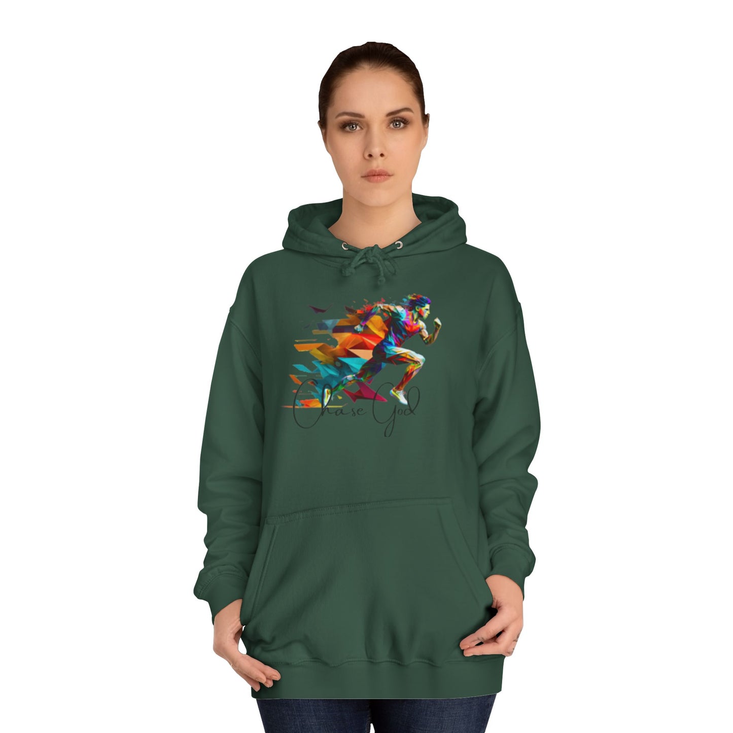 Angel White Faith Hoodie for Men – "Chase God, Inspire & Elevate" Spiritual Motivation Wear