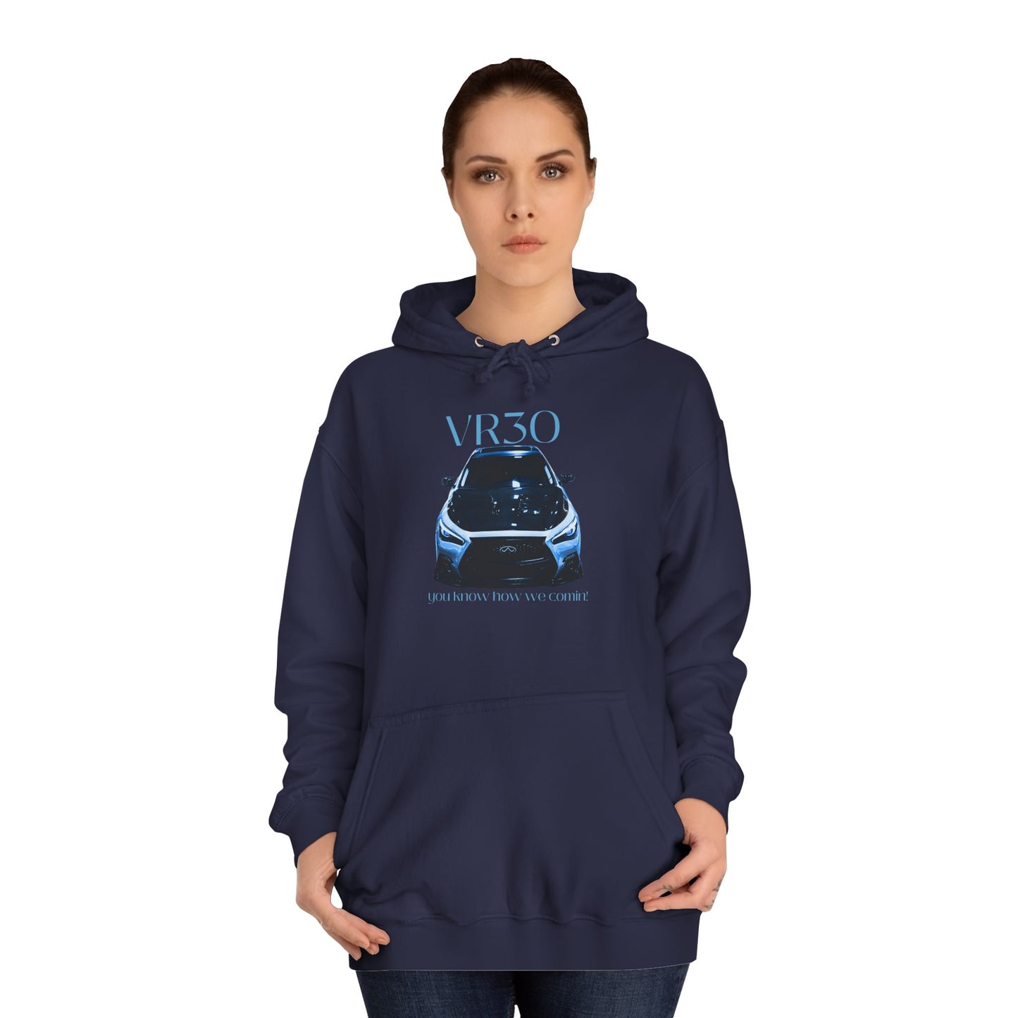 Midnight Horizon Blue Hoodie for Men & Women – V3ro Sports Car Enthusiast Apparel