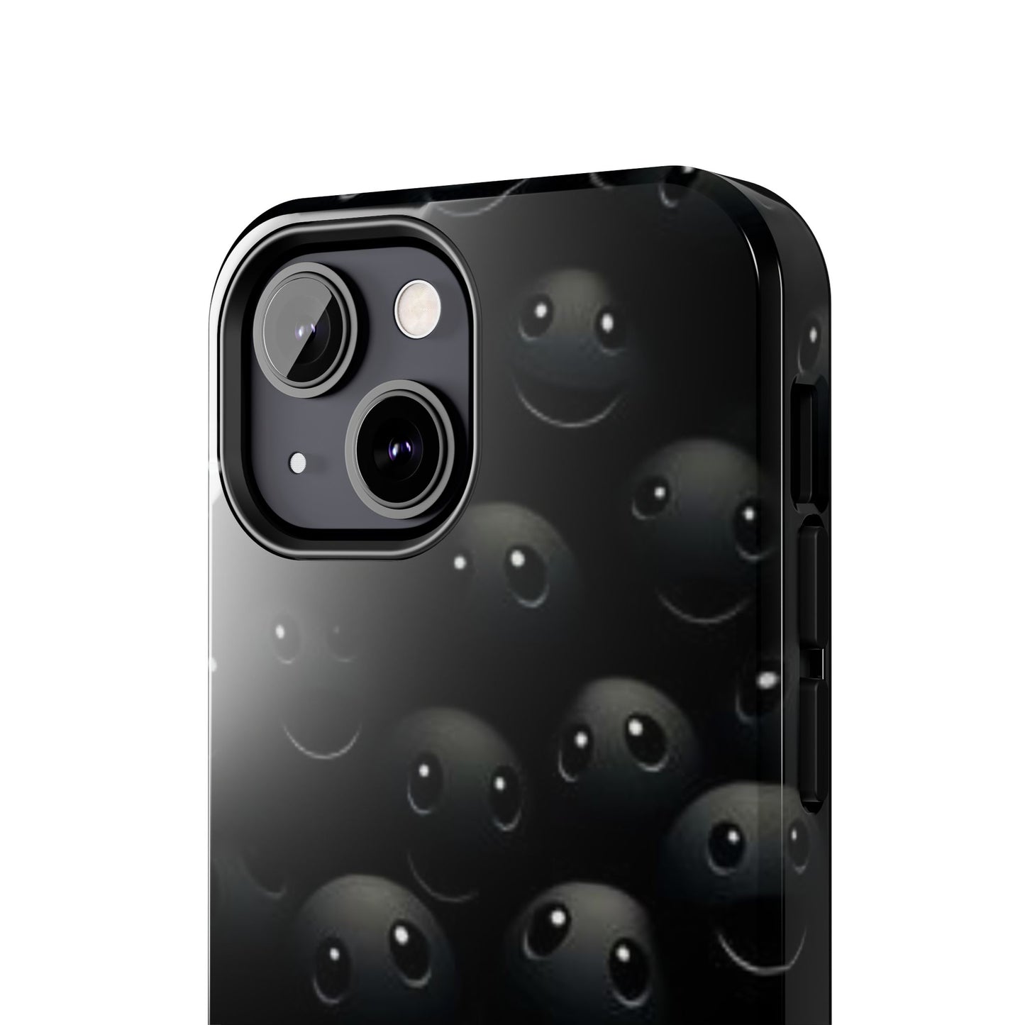 😊 Cute Smiley Face Black Tough Phone Case – Fun & Durable Protection for iPhone & Android