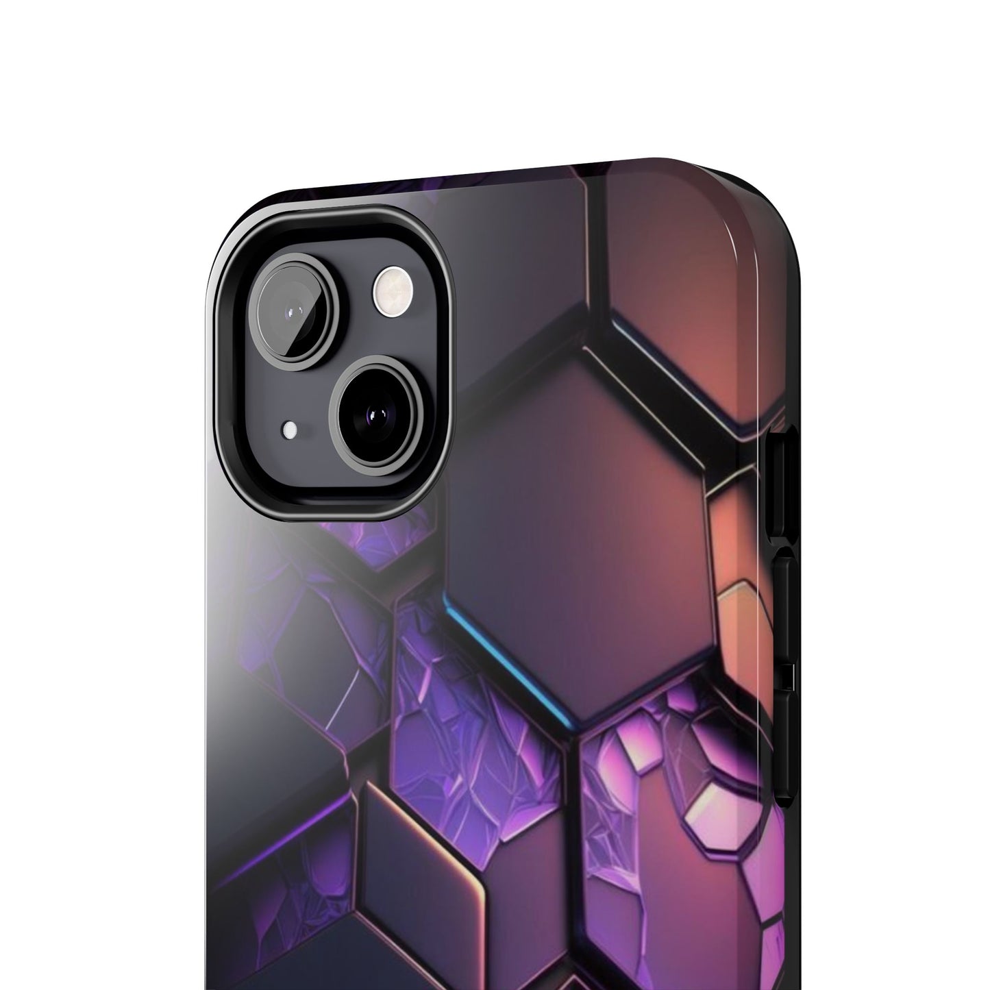 Hexagonal Tough Phone Case - Vibrant Protective Design for Tech Enthusiasts