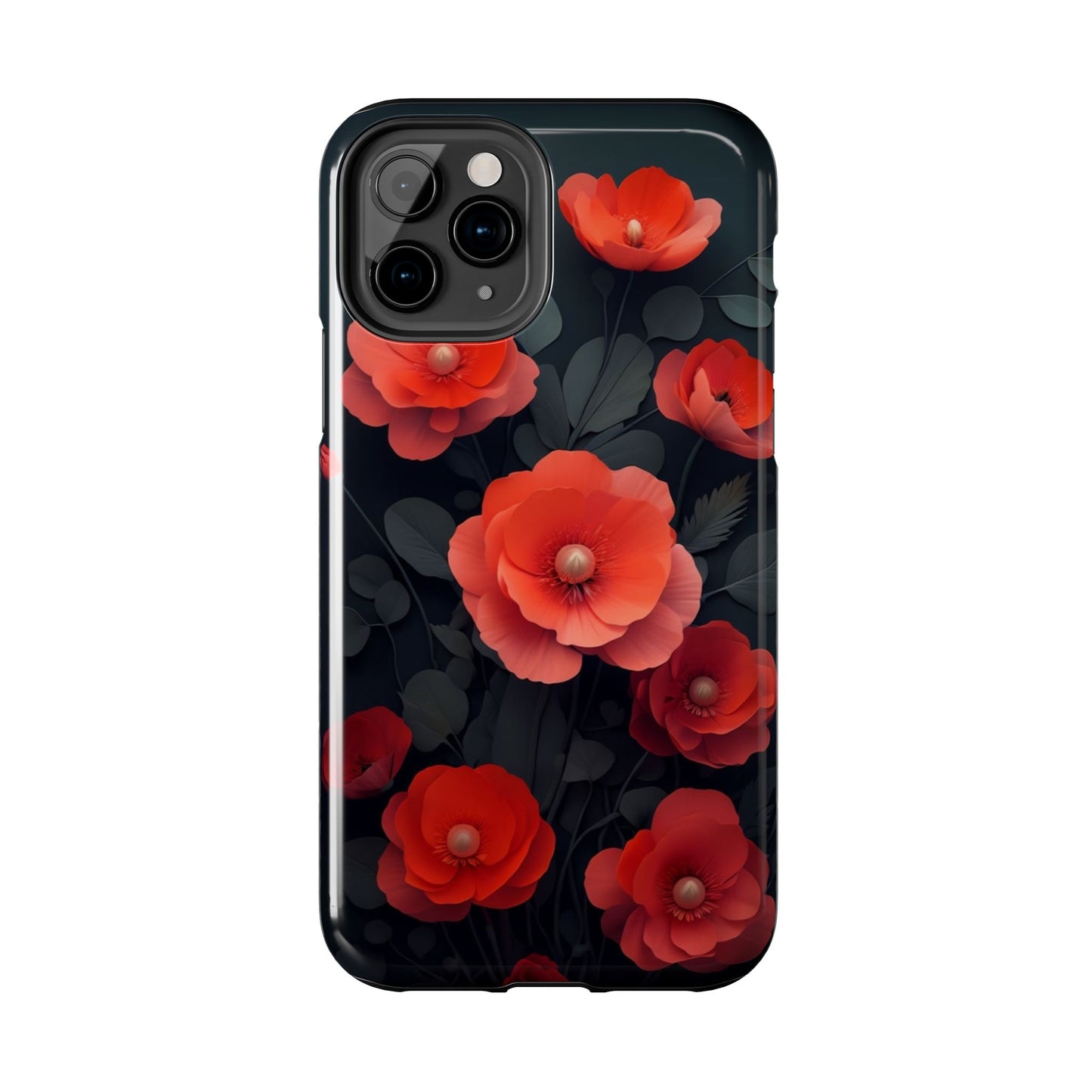 Vibrant Floral Tough Phone Case - Durable Protection with Gorgeous Red Poppies for iPhones & Androids πΊπ±