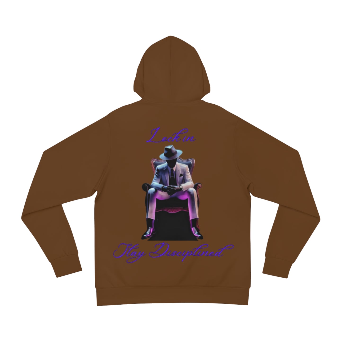 Espresso Brown Mindset Pullover – "Lock In, Stay Disciplined" Focus Hoodie with Drawstrings & Kangaroo Pocket
