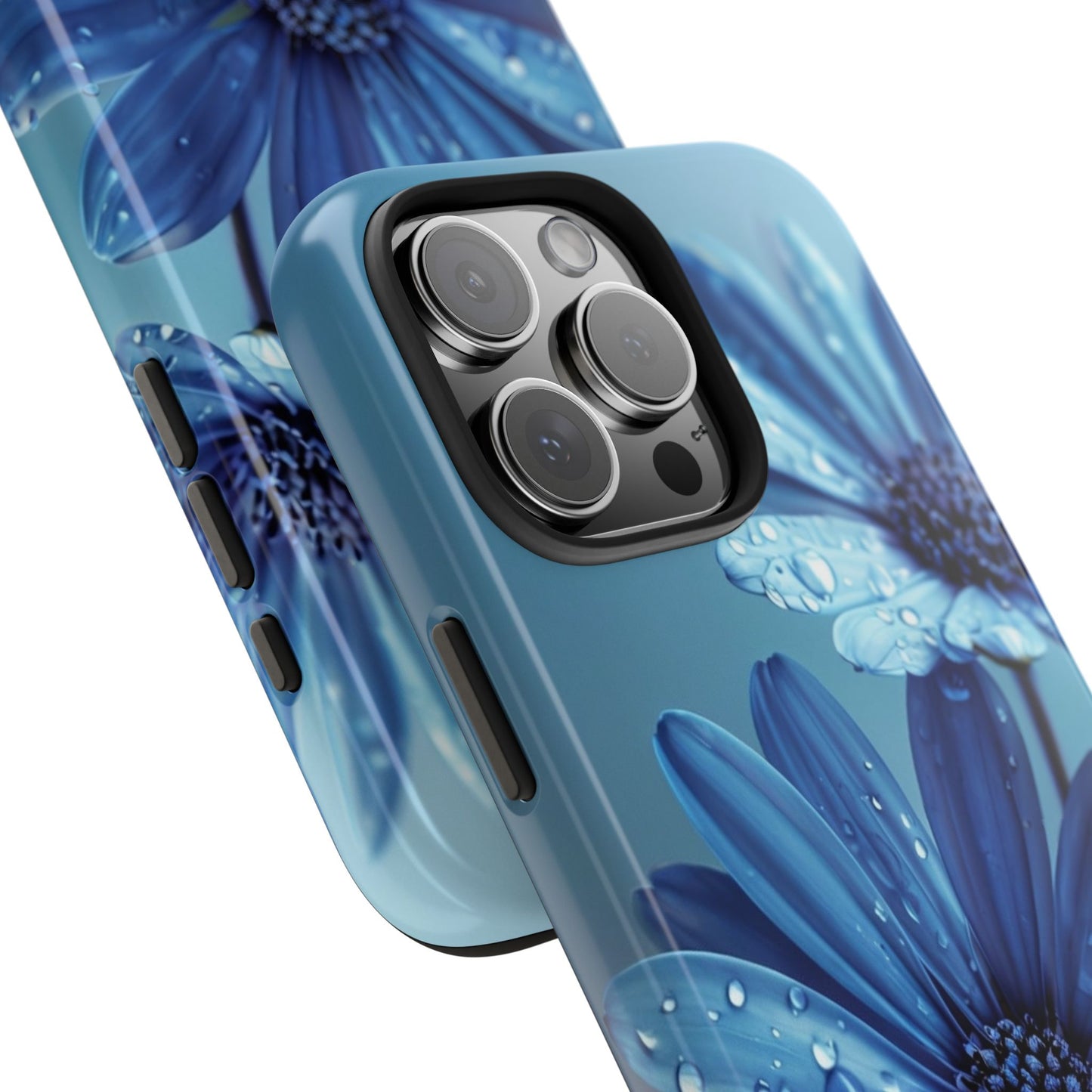 Blue Floral Tough Phone Case - Durable & Stylish Protection