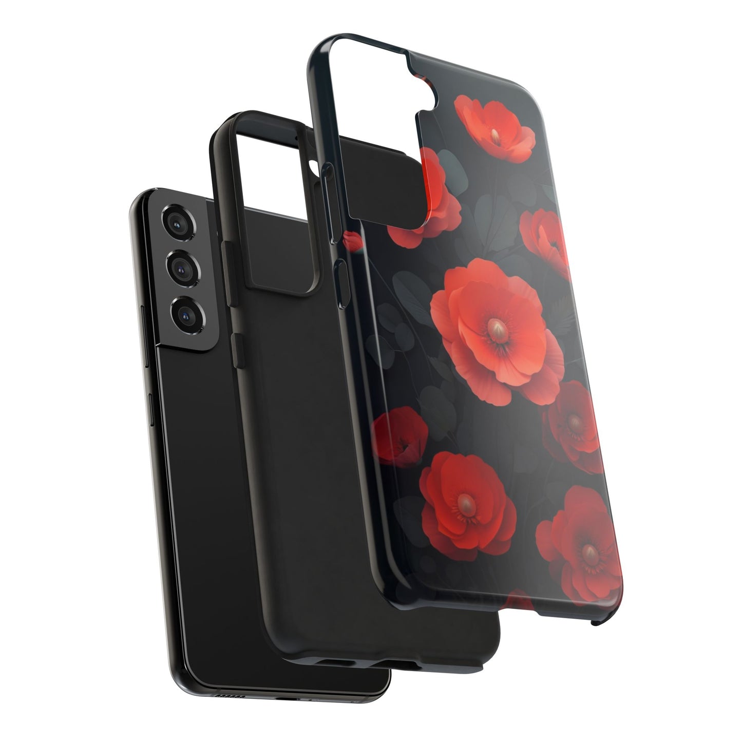 Vibrant Floral Tough Phone Case - Durable Protection with Gorgeous Red Poppies for iPhones & Androids πΊπ±
