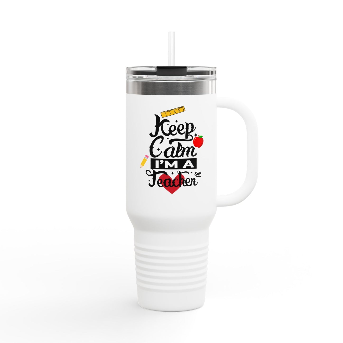 π Teacher Insulated Travel Mug 40oz β Keep Calm and Teach On | Perfect Teacher Appreciation Gift ββ¨