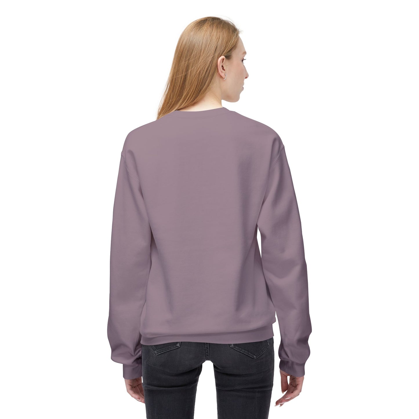 Snow Petal White Fleece Sweatshirt for Her – Soft Cozy Love-Inspired Gift