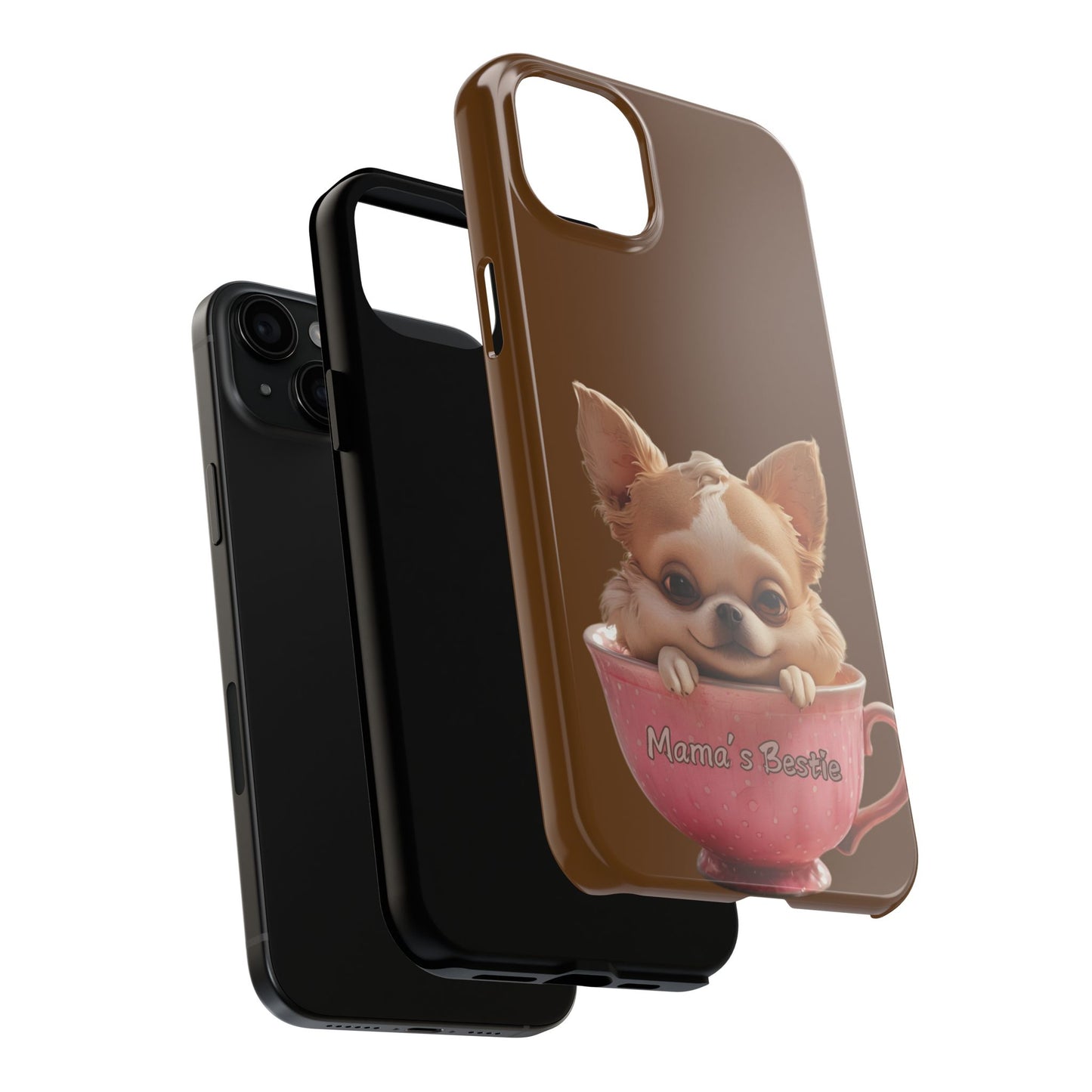 Cute Chihuahua Tough Phone Case - 'Mama's Bestie' Design