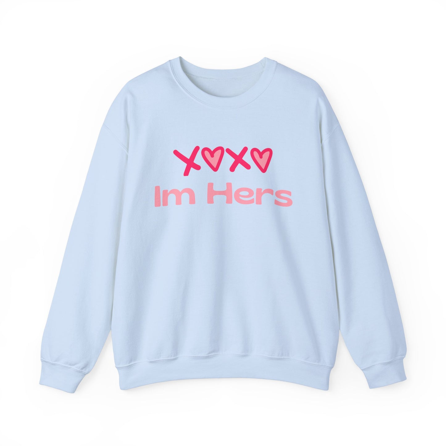 "XOXO ‘I’m His’ Crewneck Sweatshirt – Romantic Unisex Pullover | Cozy Valentine’s Day & Everyday Love Apparel"