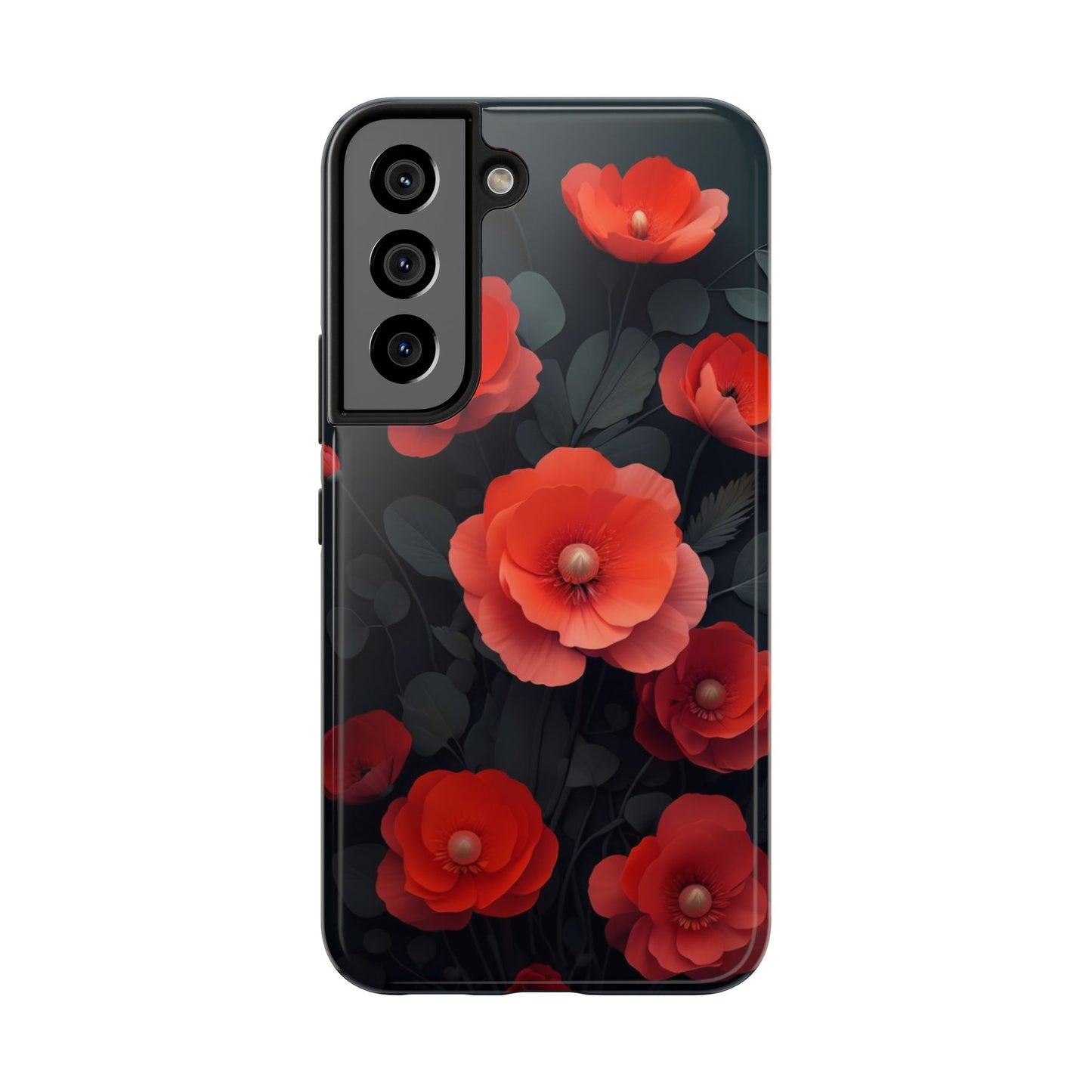 Vibrant Floral Tough Phone Case - Durable Protection with Gorgeous Red Poppies for iPhones & Androids πΊπ±
