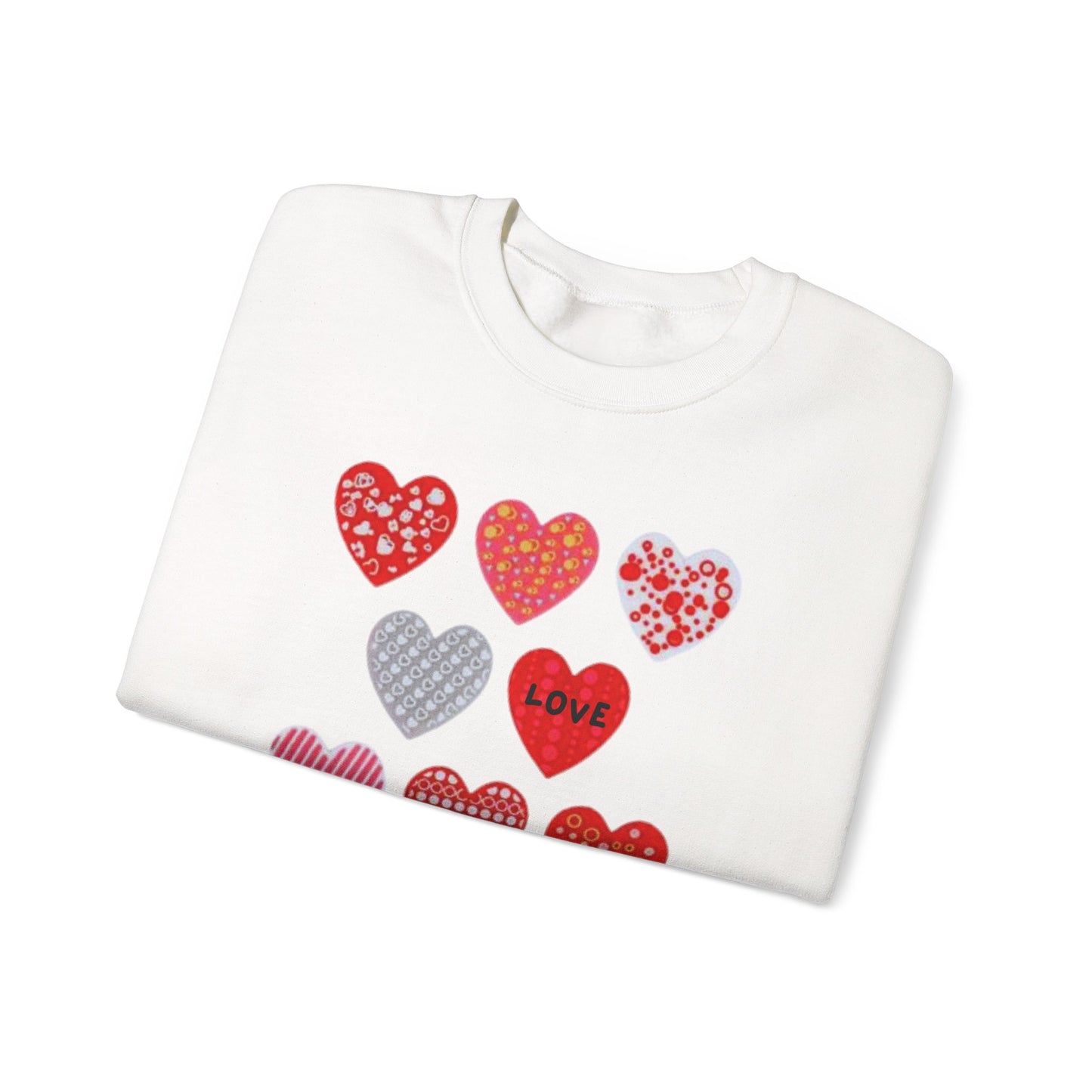 Ivory Cloud White Sweatshirt for Women – Love Hearts Cozy Everyday Sweater