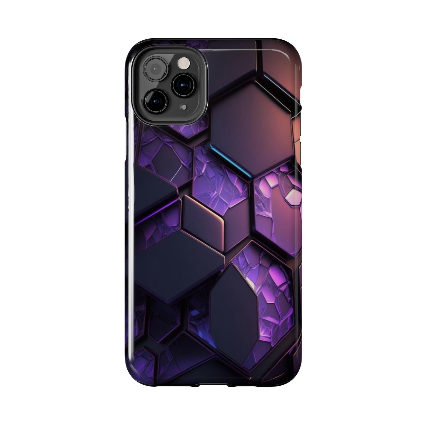 Hexagonal Tough Phone Case - Vibrant Protective Design for Tech Enthusiasts