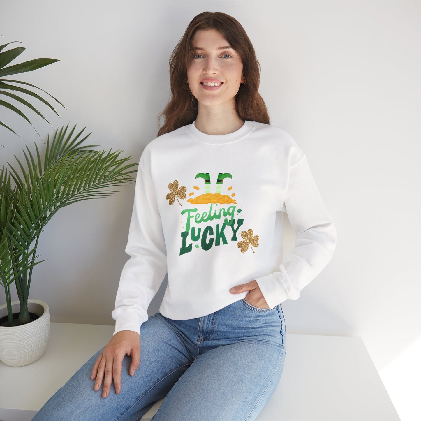 Lucky Frost White Hoodie for Men & Women – St. Patrick’s Day Shamrock Celebration Edition