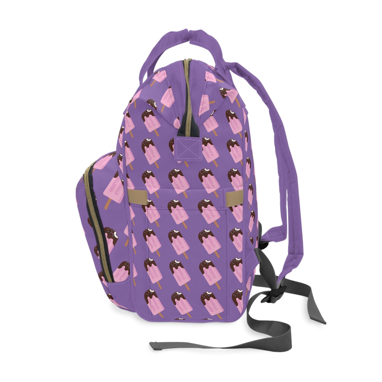 π¦ Cute Purple Ice Cream Print Diaper Backpack π | Perfect for Moms on the Go!