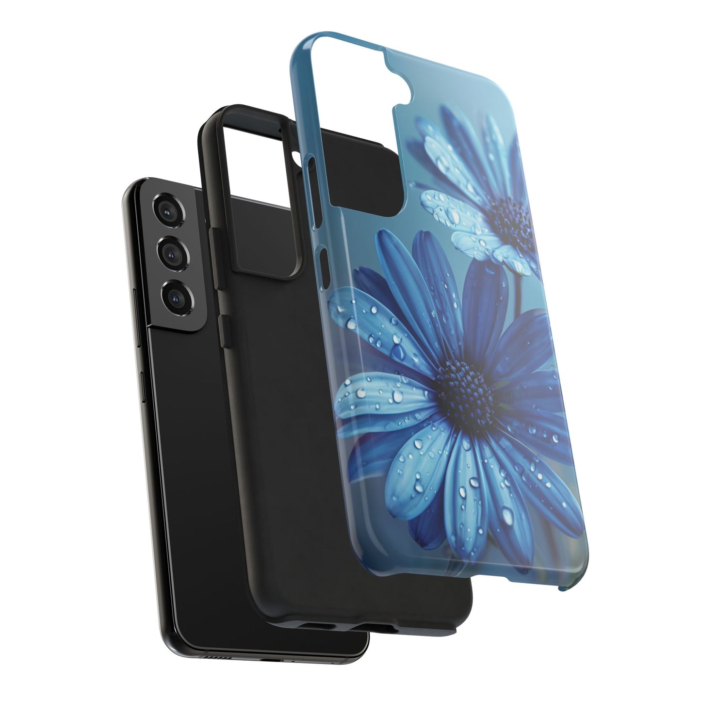 Blue Floral Tough Phone Case - Durable & Stylish Protection