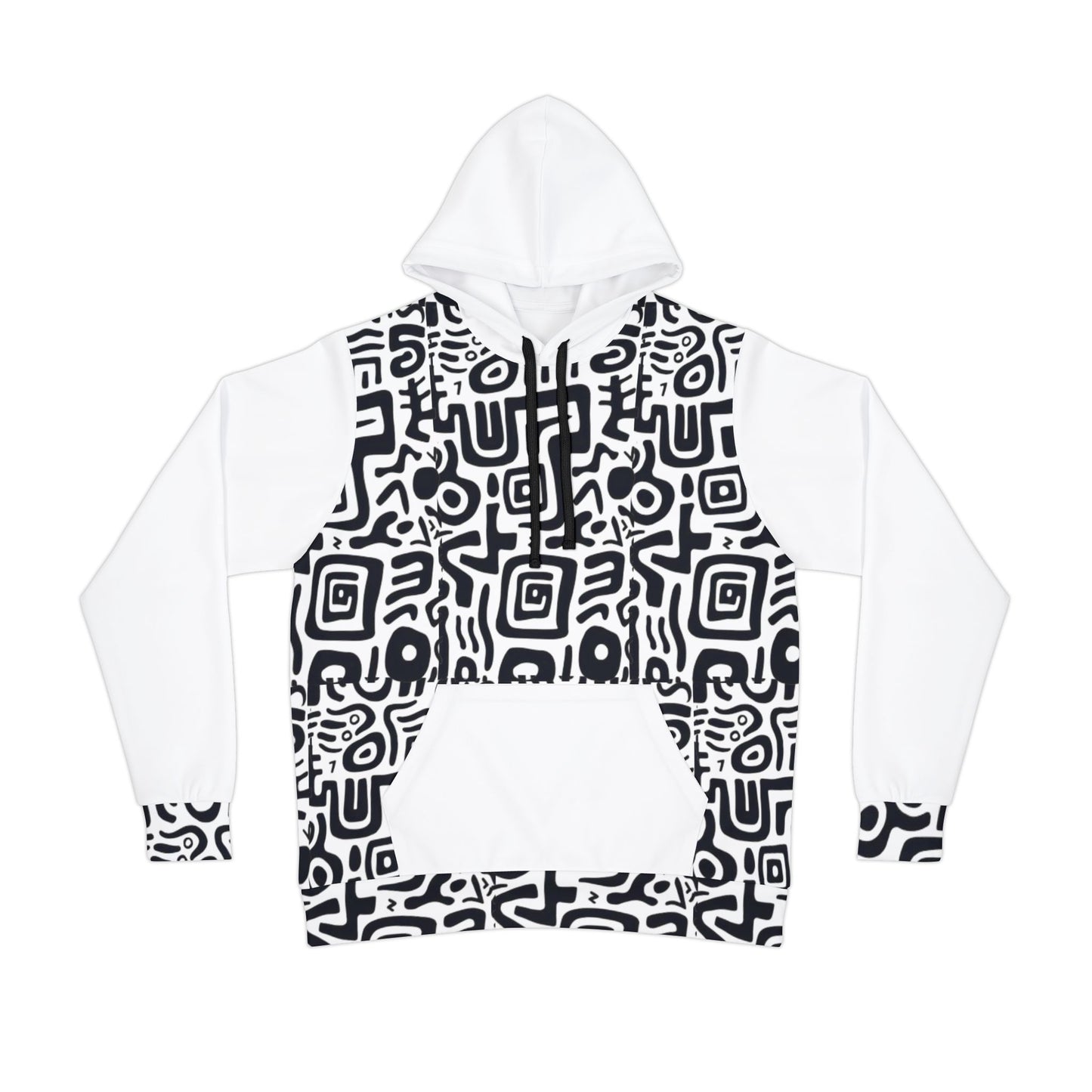 🔥 Bold Black & White Tribal Print Hoodie – Trendy Streetwear for 2025