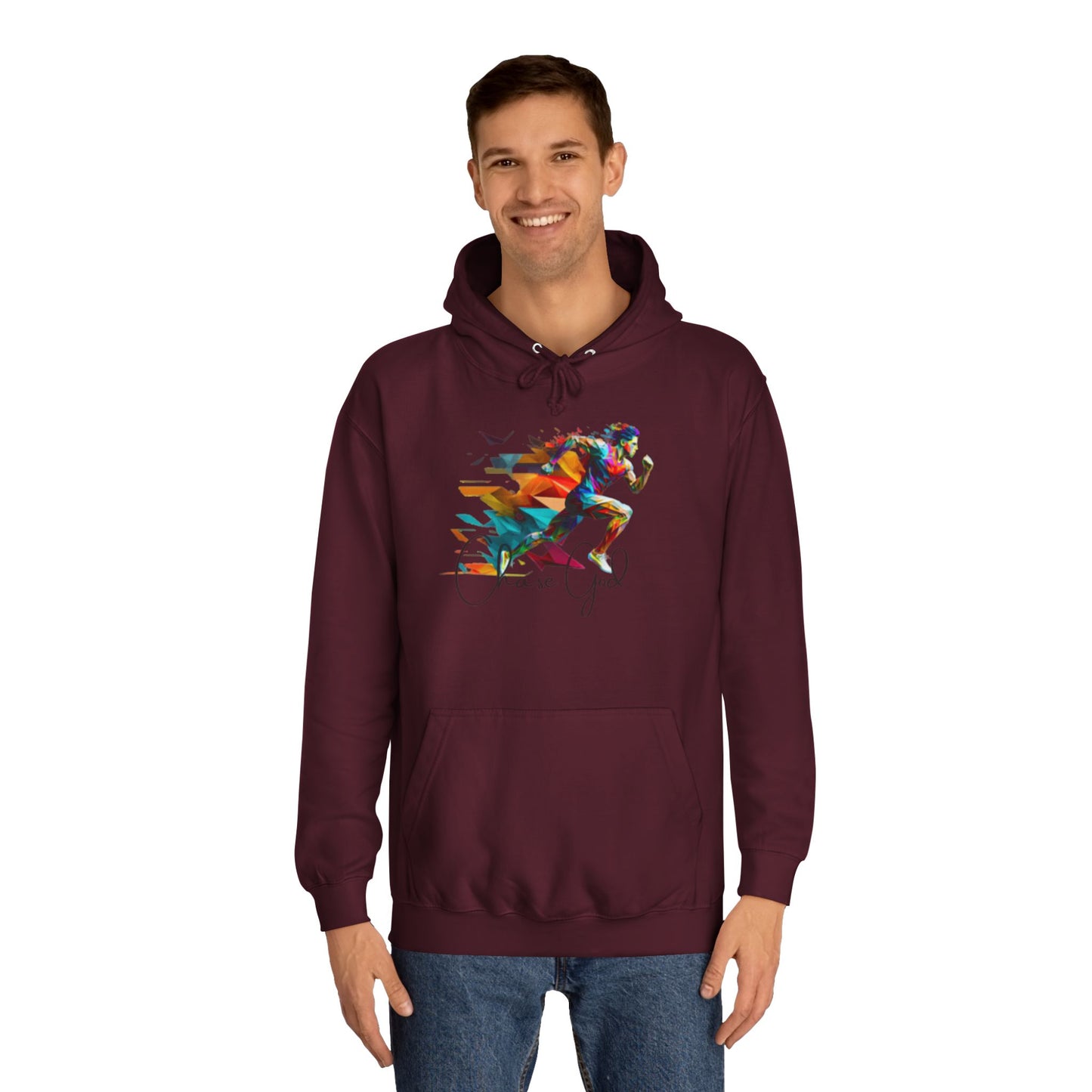 Angel White Faith Hoodie for Men – "Chase God, Inspire & Elevate" Spiritual Motivation Wear