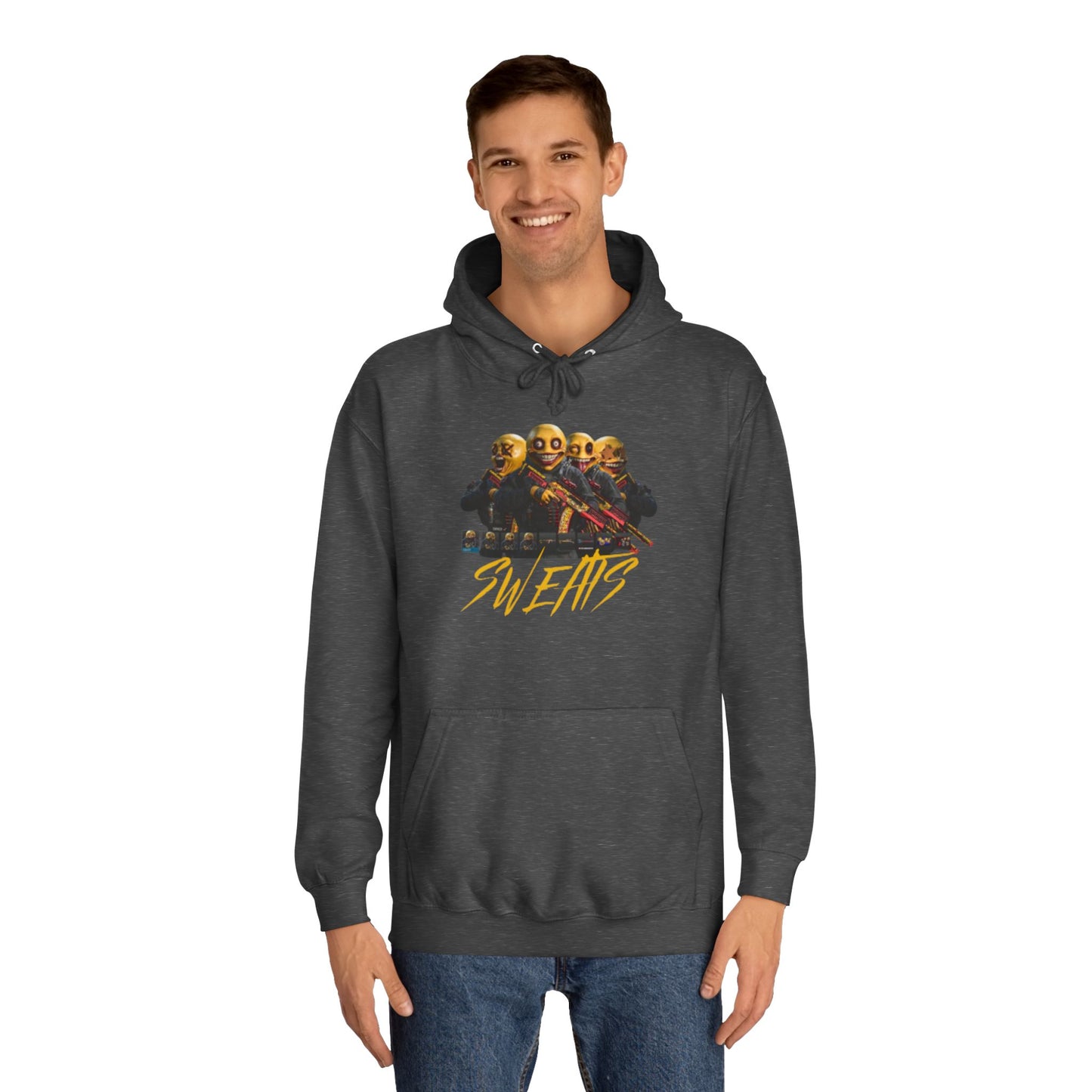 Slate Grey Men’s Casual Pullover – "Sweats Design" Athletic Fit Hoodie with Drawstrings & Kangaroo Pocket