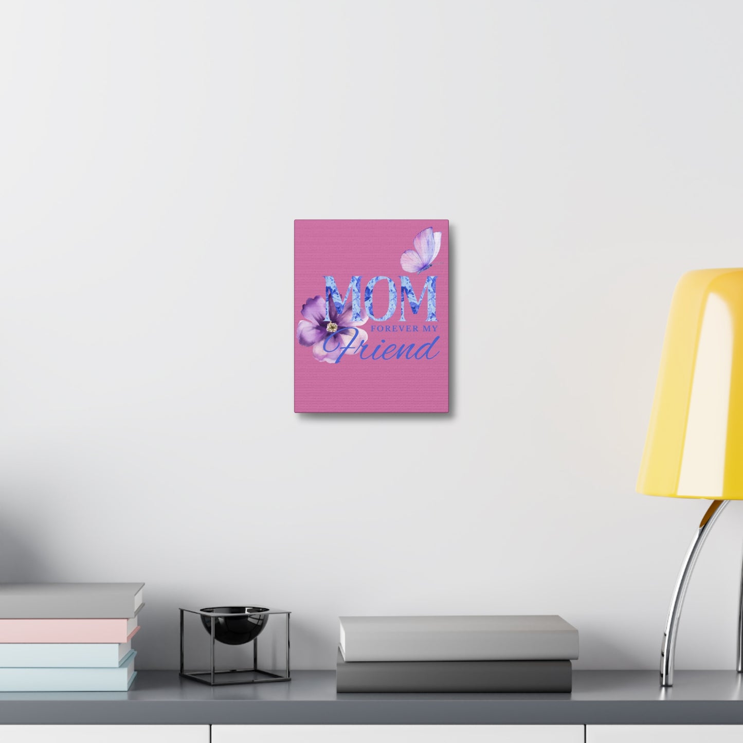 πΈ Floral Canvas Wall Art β "Mom, Forever My Friend" Inspirational Home Decor