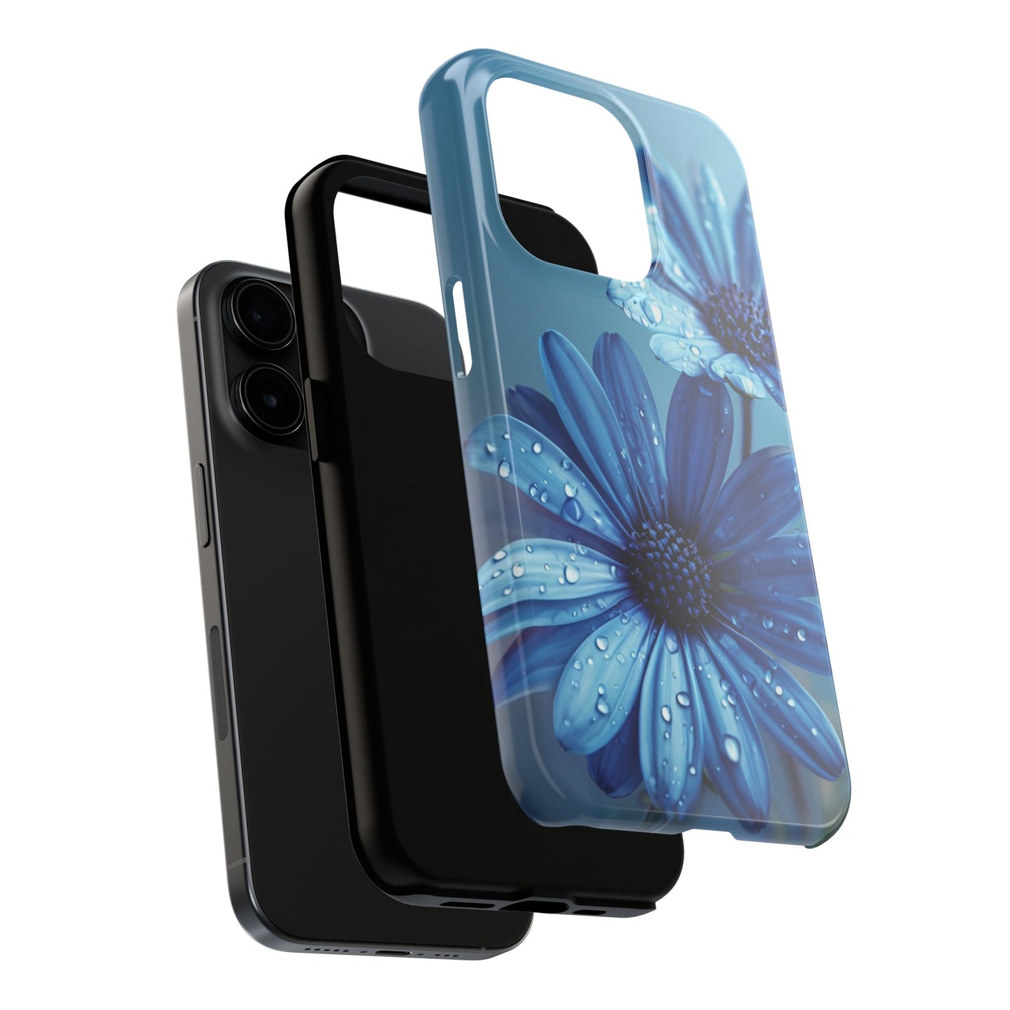 Blue Floral Tough Phone Case - Durable & Stylish Protection